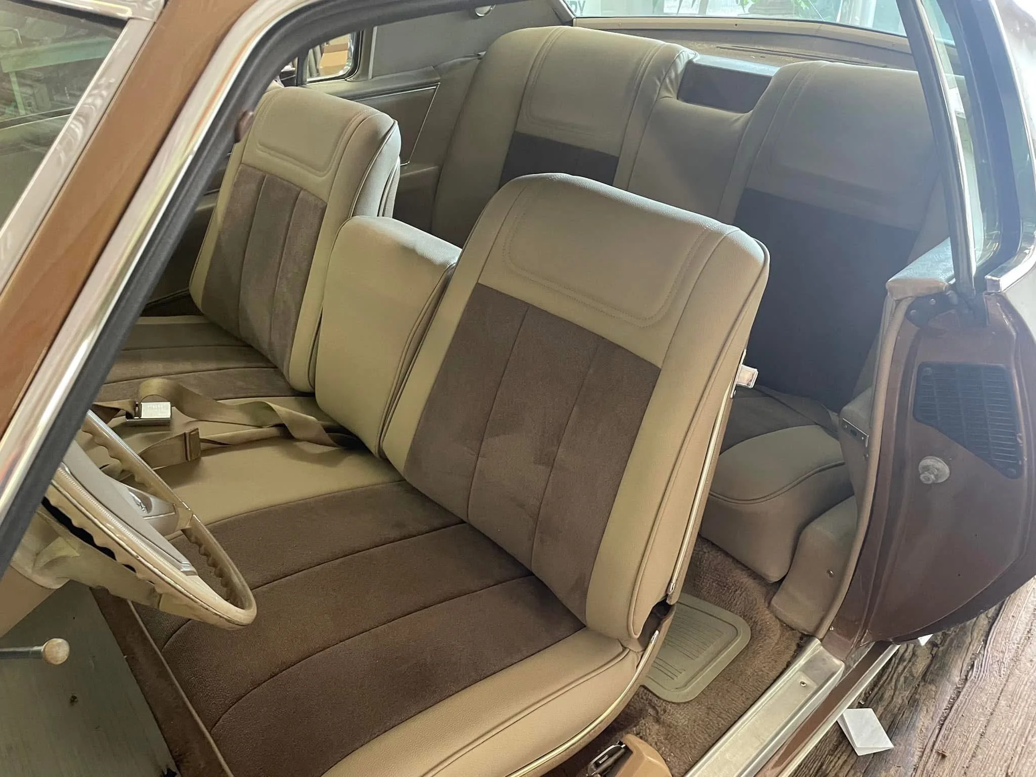 interior of brown car