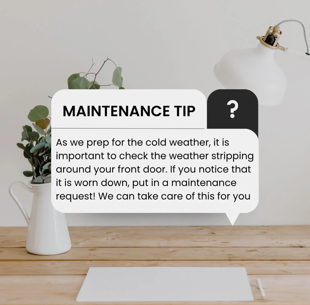 Join us for another Maintenance Tip Tuesday! 

#maintenancetips #apartmentmaintenance #apartmentliving #winterweather