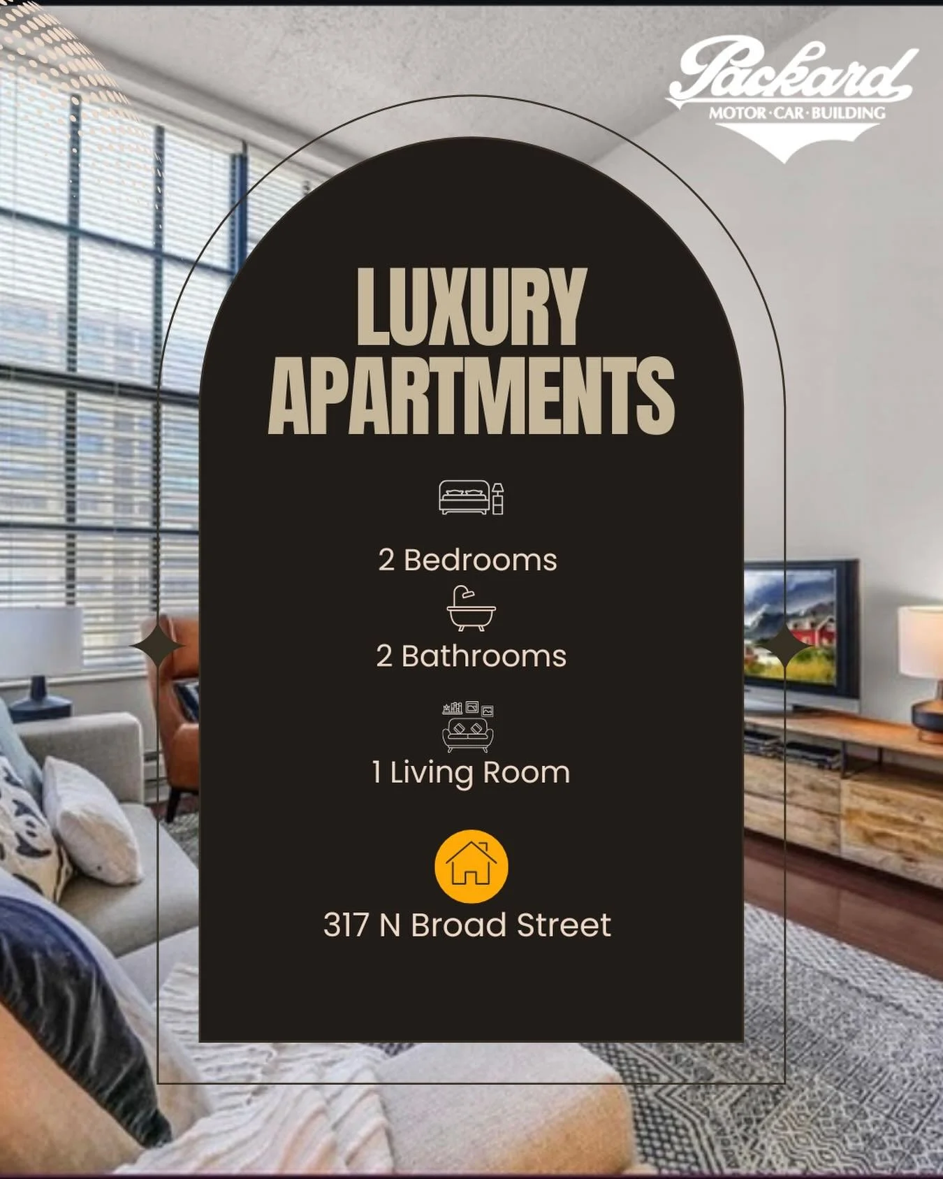 Luxury living awaits at the Packard Motor Car Building ✨

Now leasing spacious 2 bedroom / 2 bathroom apartments and 1 bedroom / 1 bathroom layouts designed with comfort, style, and city living in mind. Whether you need extra space or something more 