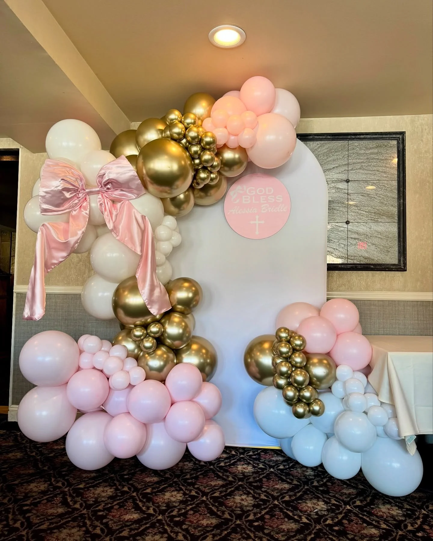 God Bless Alessia Brielle 🎀

Beautiful Desserts by @littlecakebaker 

#baptism #laterazza #balloongarland #archbackdrop #sempertex #tuftex #balloondecor #balloondecoration #balloonartist #balloonstylist #rocklandcounty #bergencounty #westchestercoun