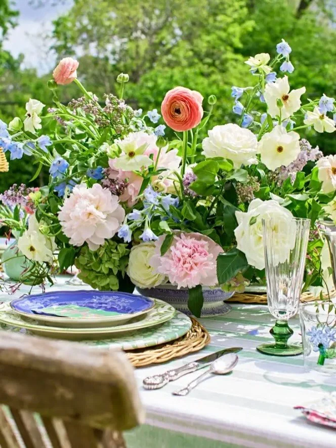 Old meets new for a festive spring table I styled for @southernlivingmag! A little tradition, a little color and a few playful details make this a table worth gathering around. 
📸 @hectormsanchezphoto