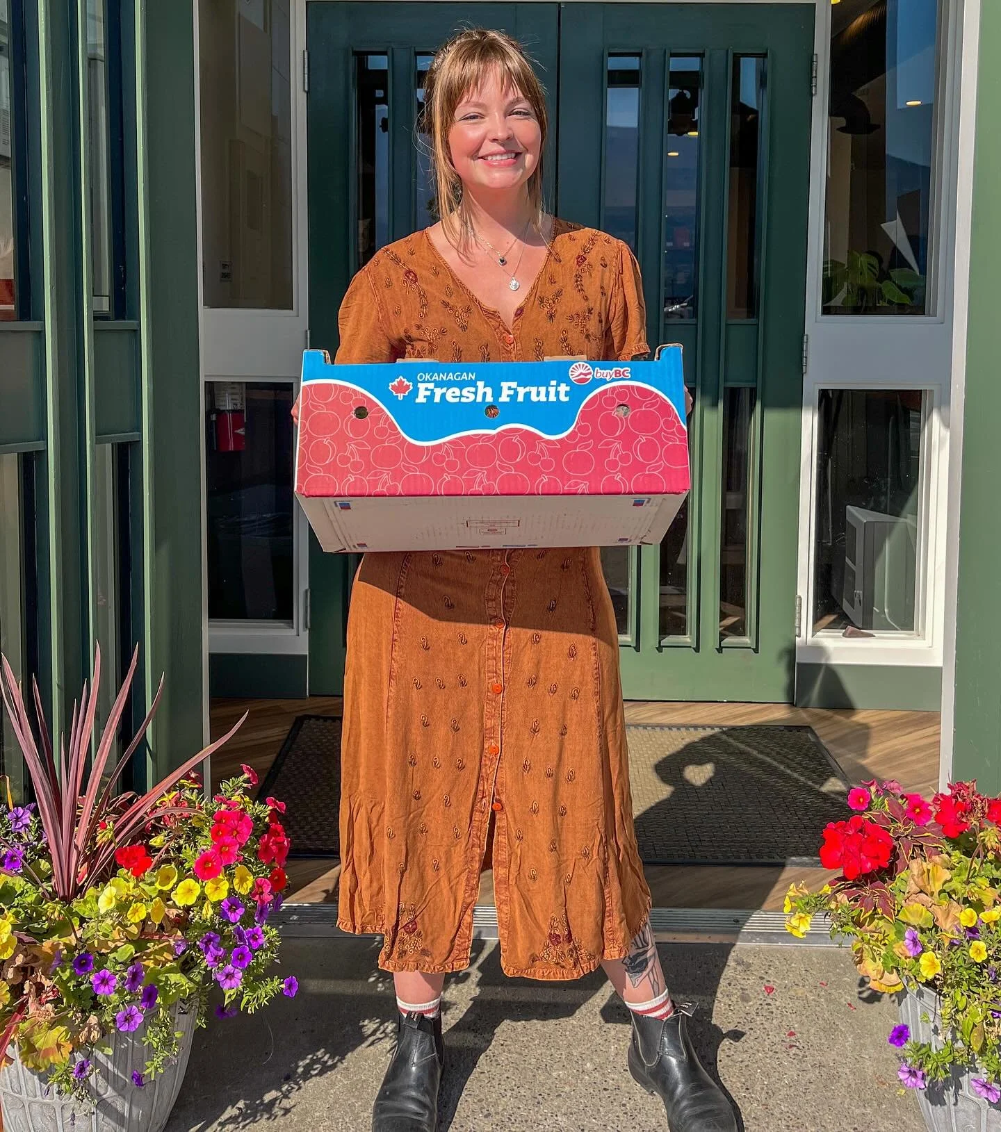 Trying to soak up the last little bit of summer by eating all the fresh fruit from @freshbcfruit 
We restocked all our produce today, and got a few sweets in as well to&ldquo;pear&rdquo; 😉 
We look forward to see you for the long weekend! 
#localpro