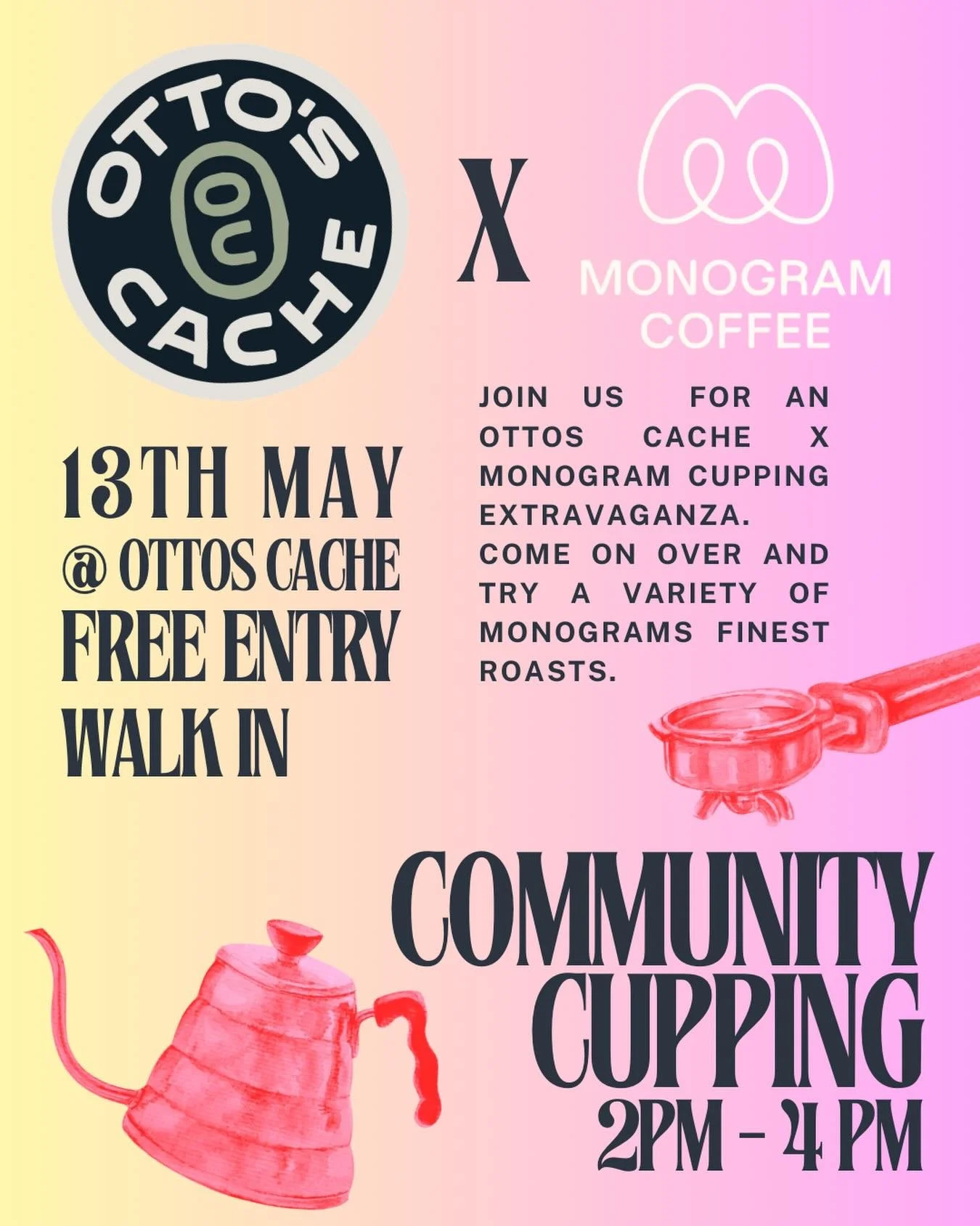 We are very excited to announce next Wednesday May 13th @ 2pm we have a very special visit from @monogramco coming to Jasper to host a coffee cupping experience! All walk in. Come on over and try some delicious coffee! ☕️