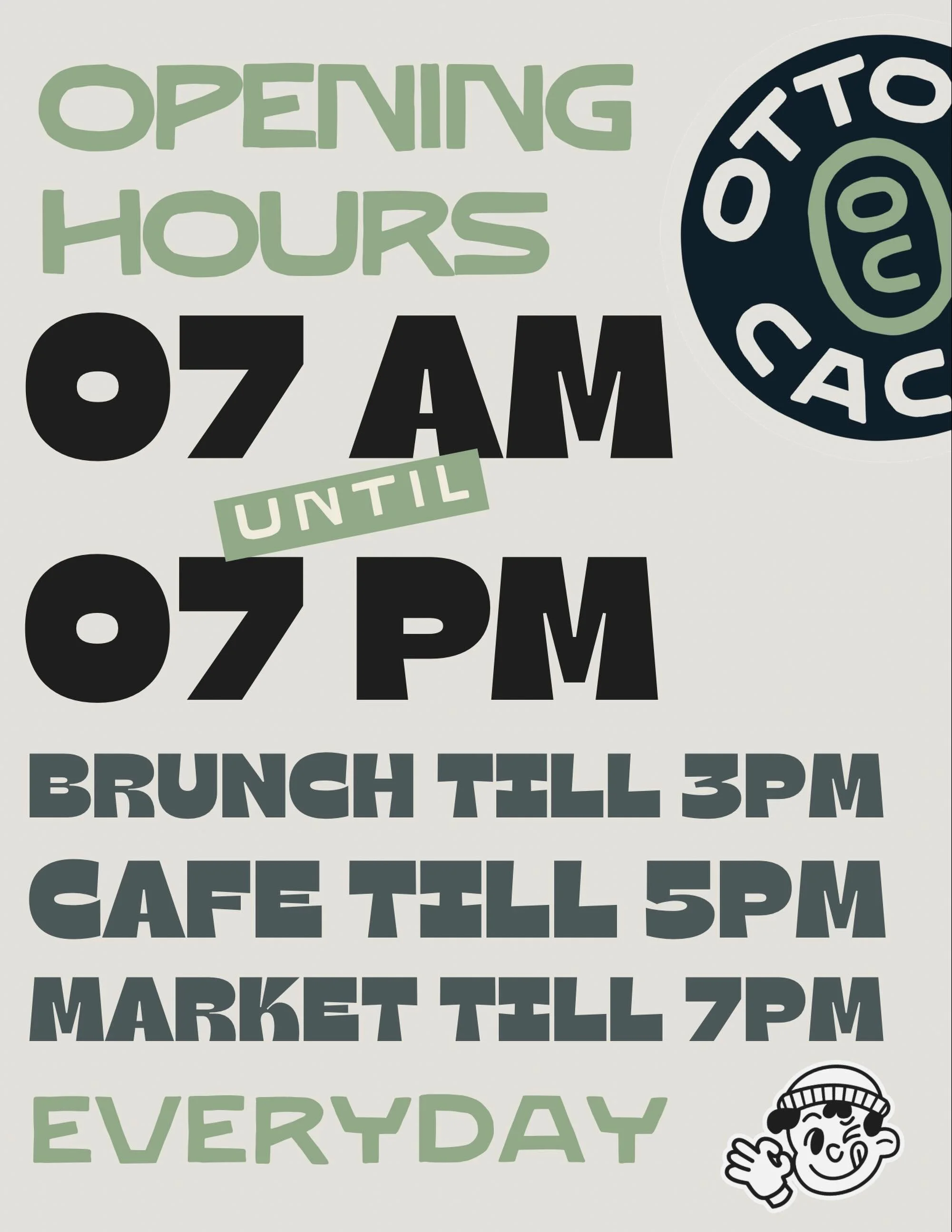 BREAKING NEWS 📢 Starting this Saturday May 16th we will be extending to our summer hours! Market 7am-7pm, Cafe 7am-5pm, Brunch 7am-3pm. EVERY SINGLE DAY. CAN I GET A WOOT WOOT? See you soon! 😎☕️🌞 #ottoscache #jasper