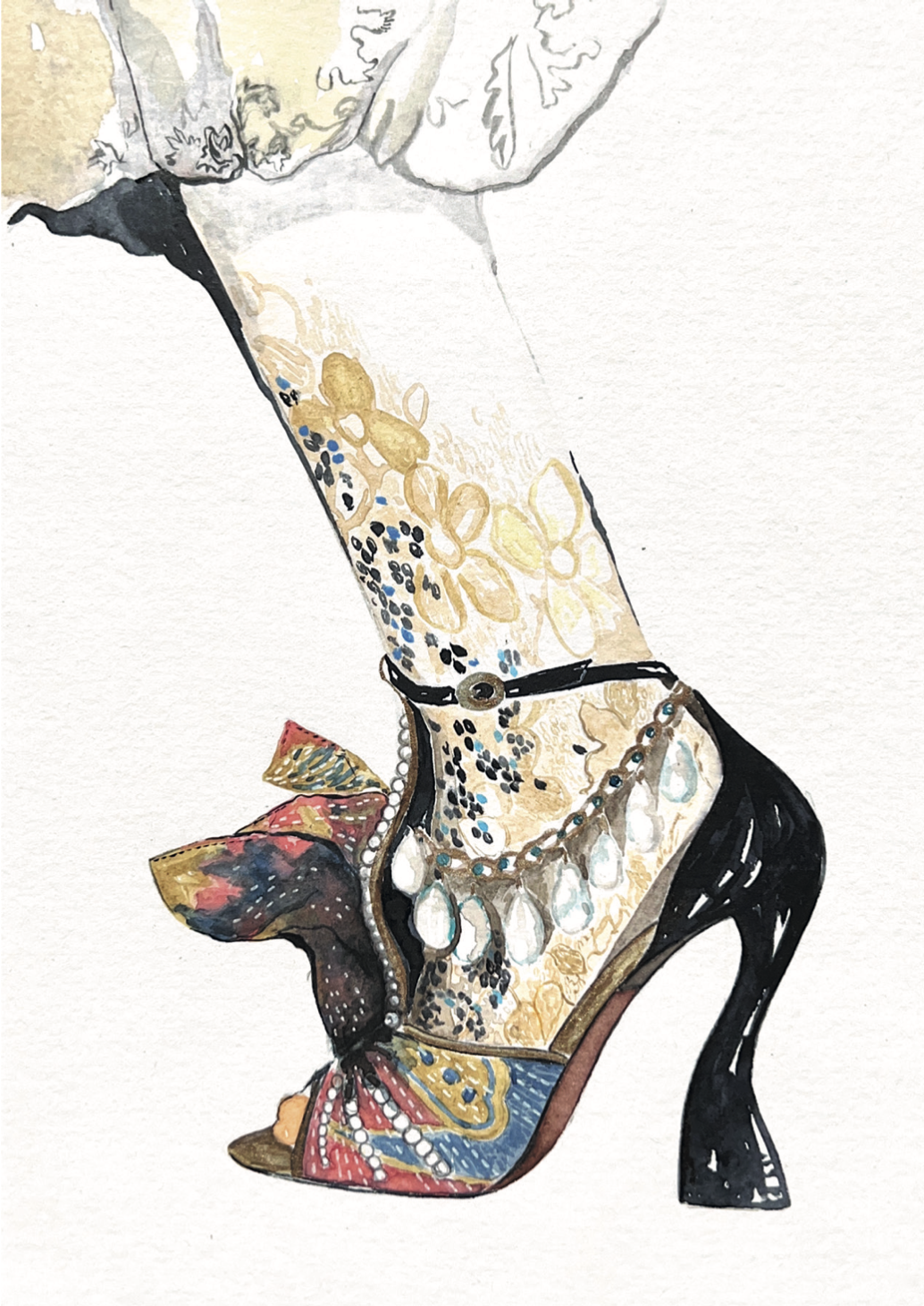 Details from GUCCI show
Watercolour on paper