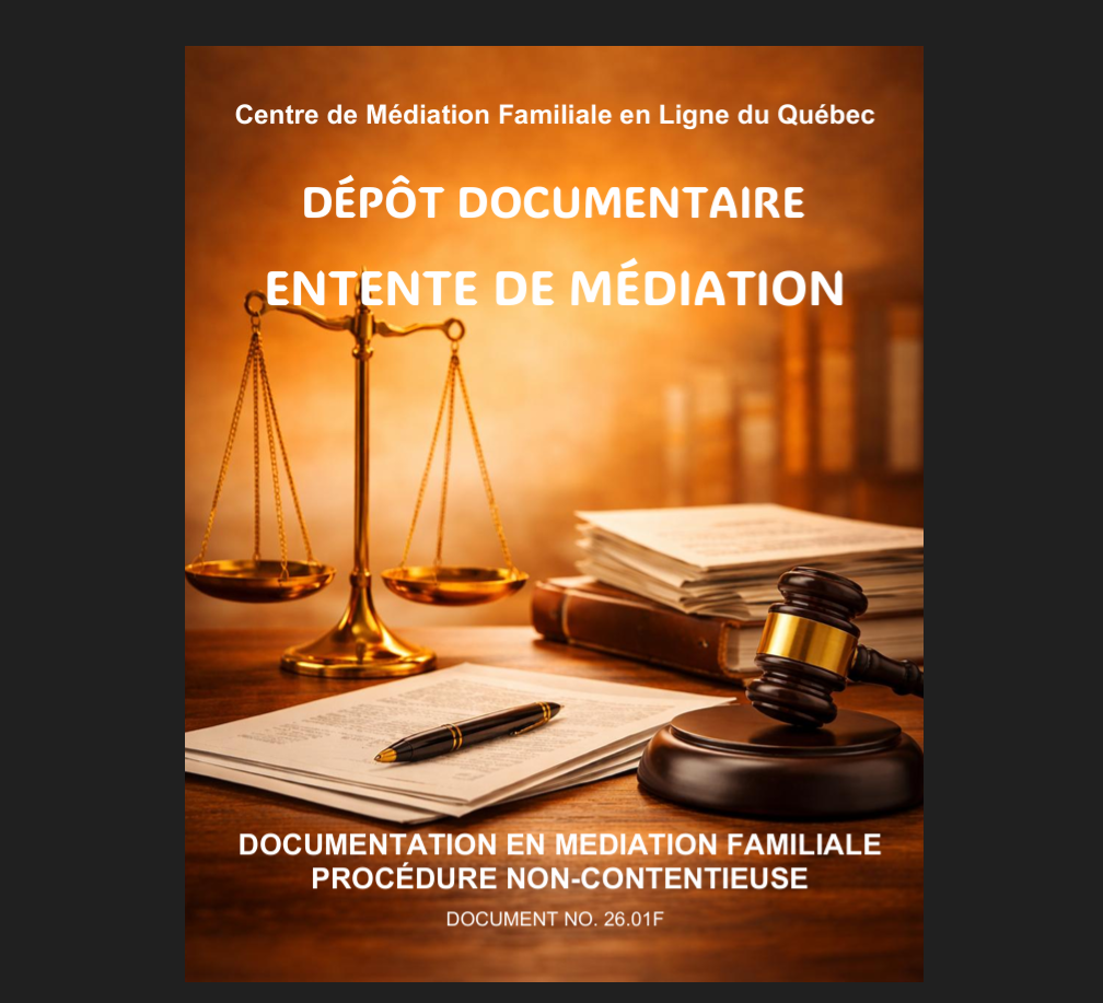 Modèle d’entente de médiation familiale simplifiée (Québec) – Word téléchargeable (12 pages)