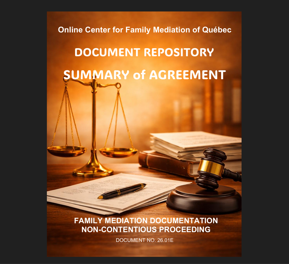 Simplified Family Mediation Agreement Template (Québec) – Downloadable Word Doc (12 pages)