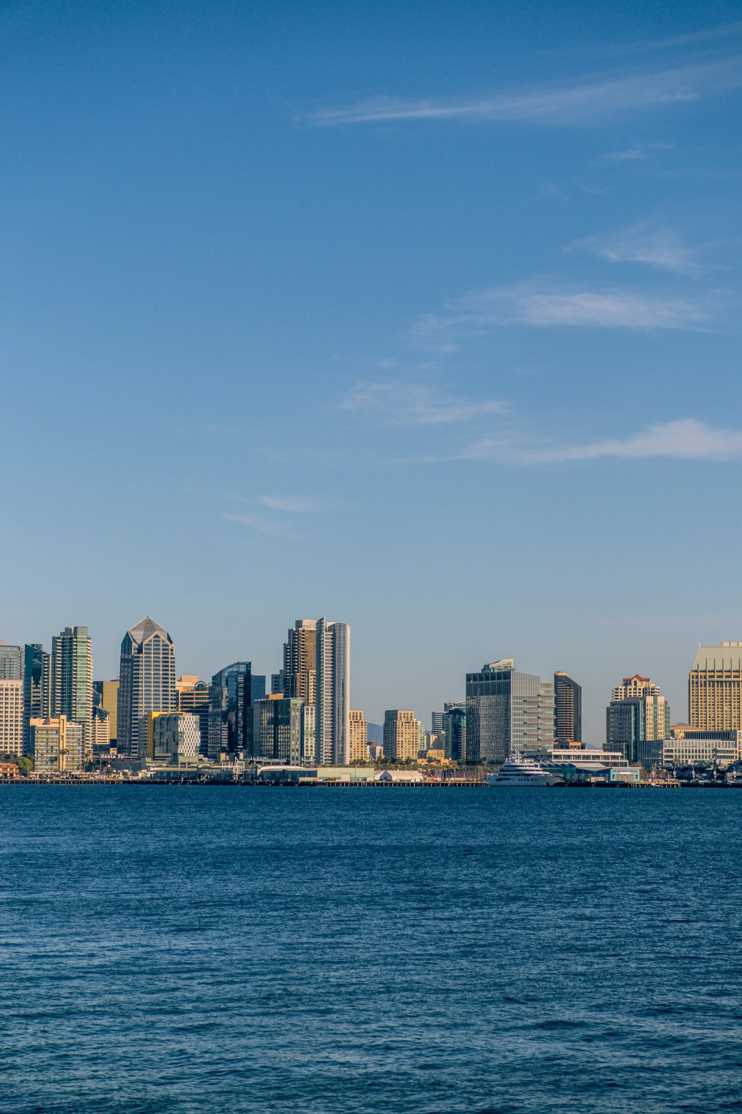 Downtown San Diego skyline across the water, San Diego, California - fine art print by Zyan Sachs