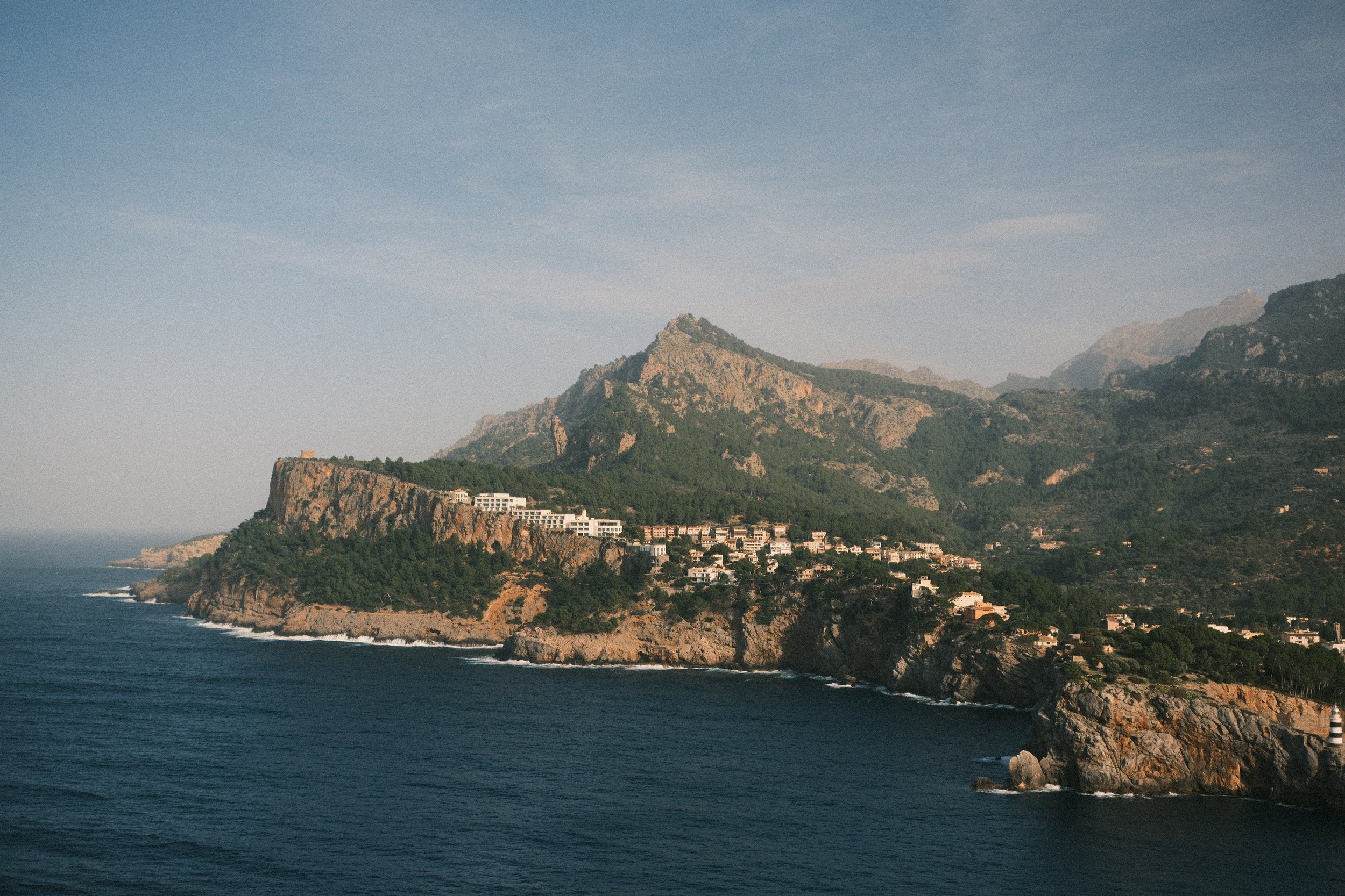 Cliffs of the Serra de Tramuntana dropping into the sea, Mallorca, Spain, by Zyan Sachs