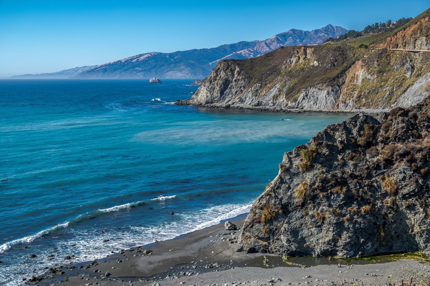 Big Sur coastline with turquoise water and rugged headlands, California - fine art print by Zyan Sachs