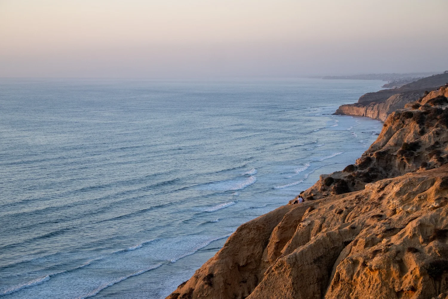 Sandstone cliffs above the Pacific at sunset, San Diego, California - fine art print by Zyan Sachs