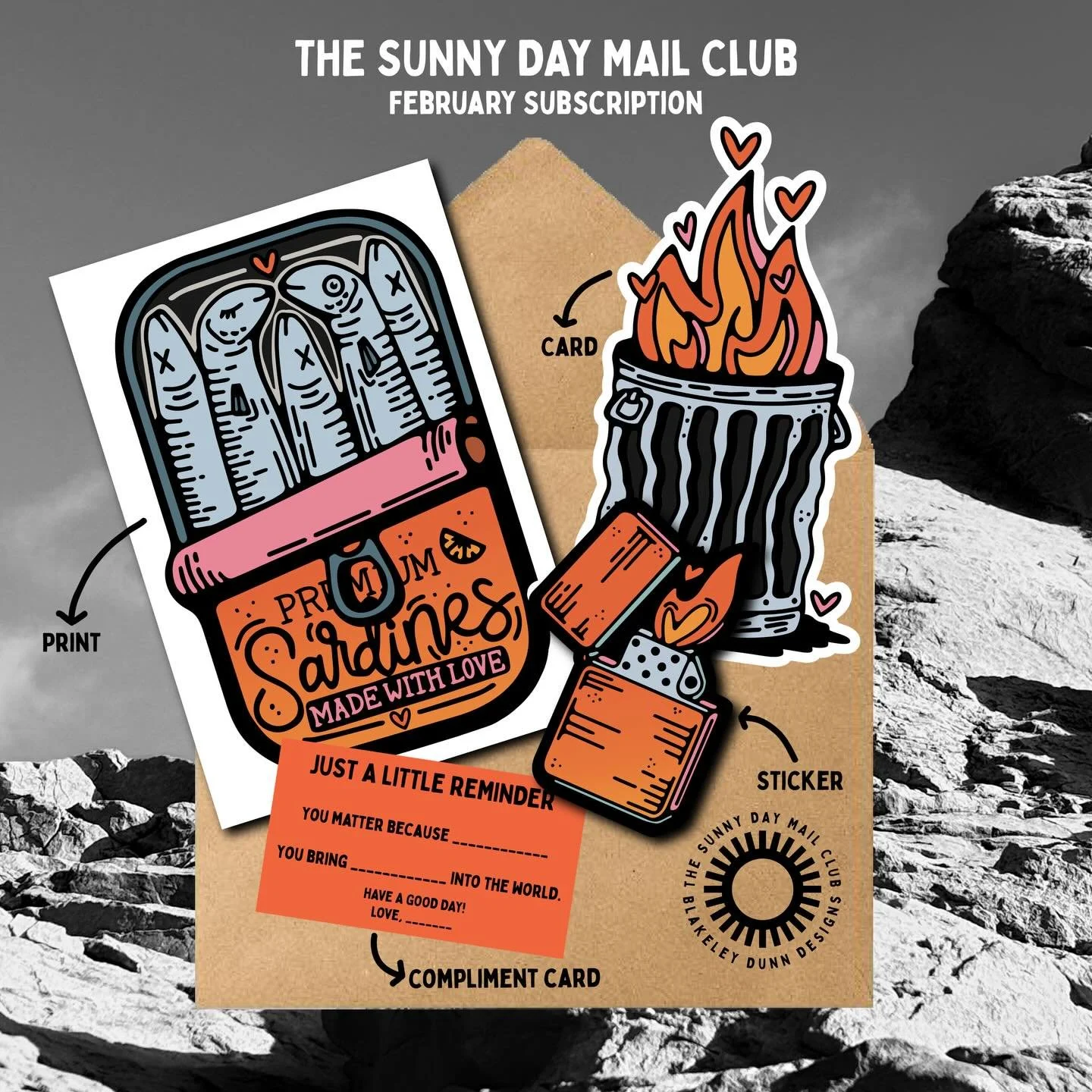 February Sunny Day Mail Club is HERE!🌞

Join the club today! This monthly snail mail subscription is designed to bring a little extra joy to your mailbox.

For February, you&rsquo;ll receive: &bull; A limited-edition print &bull; A card &bull; A sti