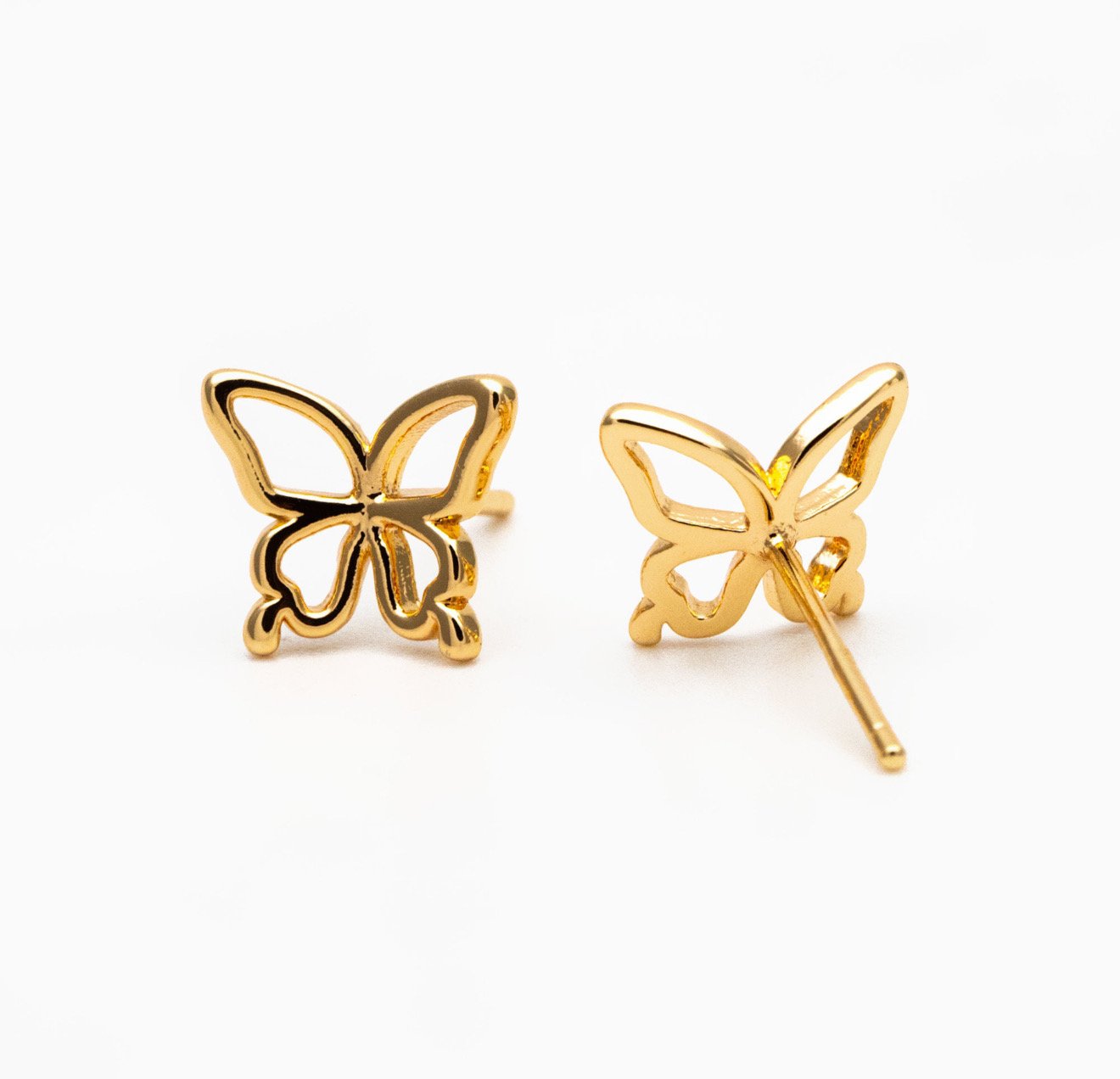 Gold Butterfly Stud Earrings for Everyday Wear;Minimalist Gold Butterfly Stud Earrings;Gold Butterfly Stud EarringsGold Butterfly Earrings for Anniversary