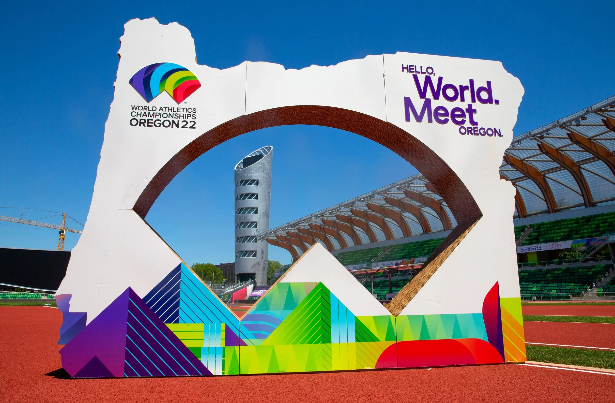 Oregon22 negative logo event installation