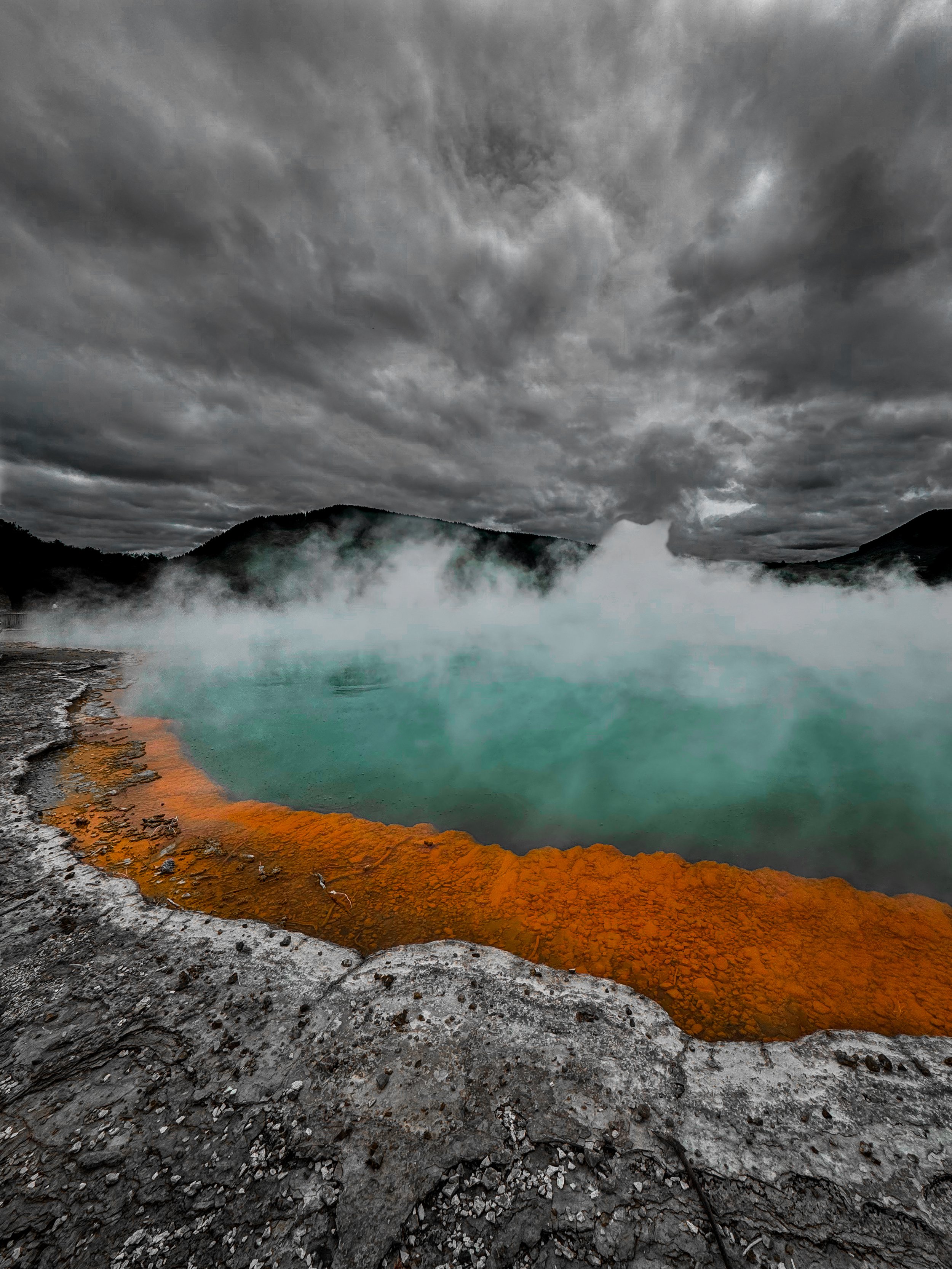 Location: Waiotapu, Aotearoa New Zealand
Keywords: nature, landscape, geothermal, hot spring, orange, blue, clouds