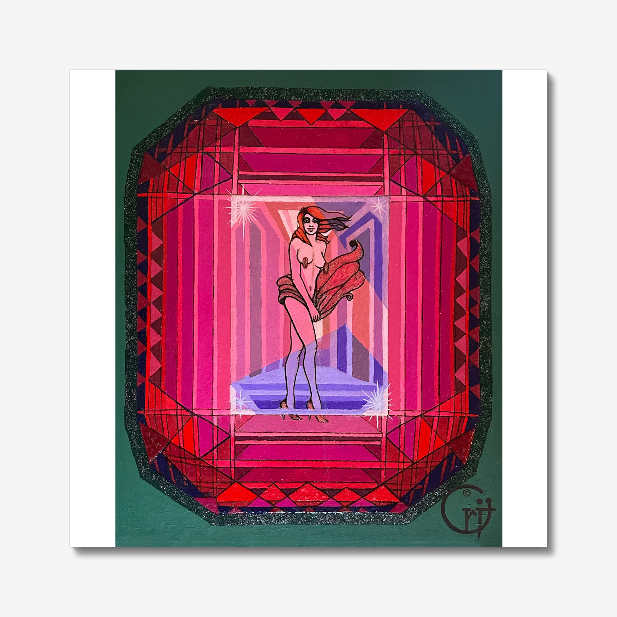 The Goddess Of Love Seen Inside A Rose Colored Topaz