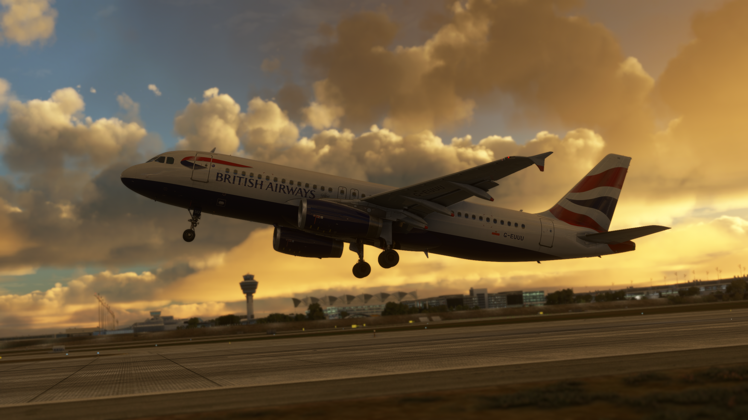  Airport buildings create a nice backdrop on takeoff 