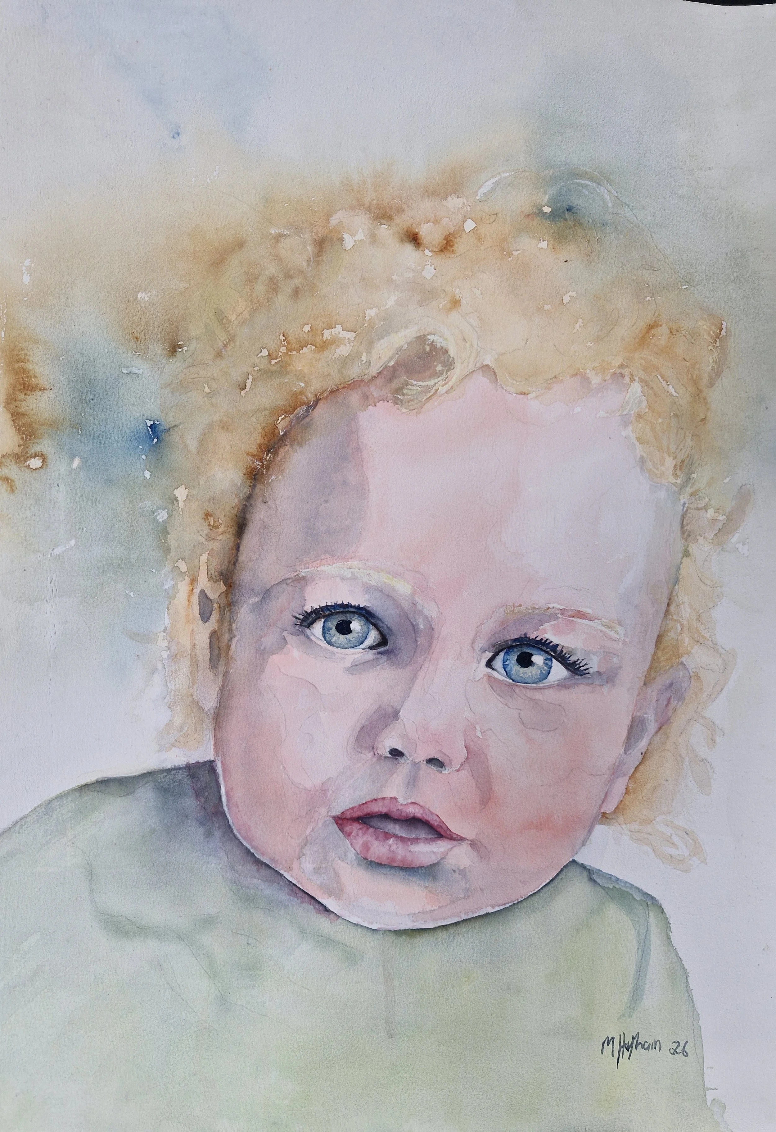 MERIT AWARD
Michelle Hotham
Reaching One
Comments: Portraits in watercolour can be a daunting challenge. Congratulations on a very brave painting.
