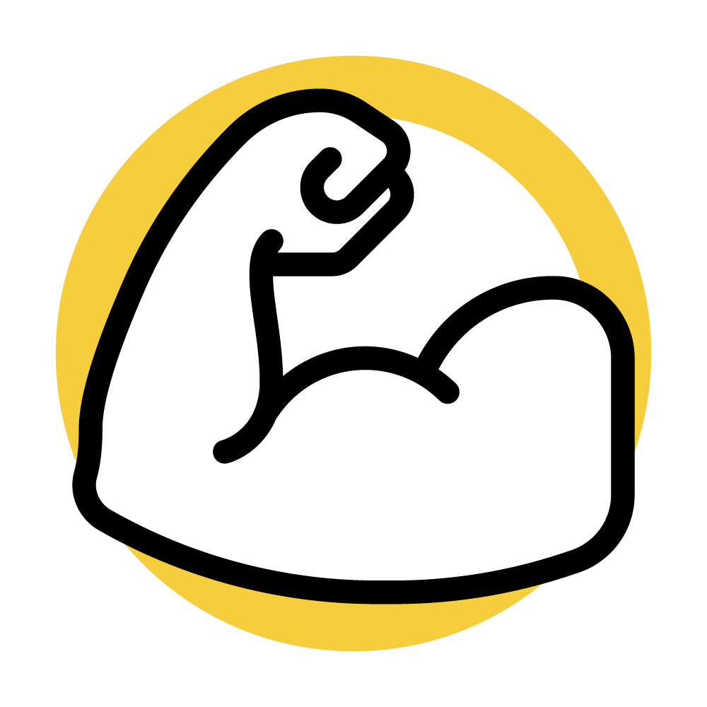 An arm flexing and showing muscle - Strength Icon