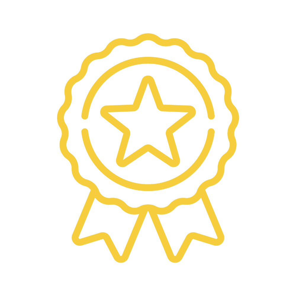 Award badge with a star on it - Community Outcomes Icon