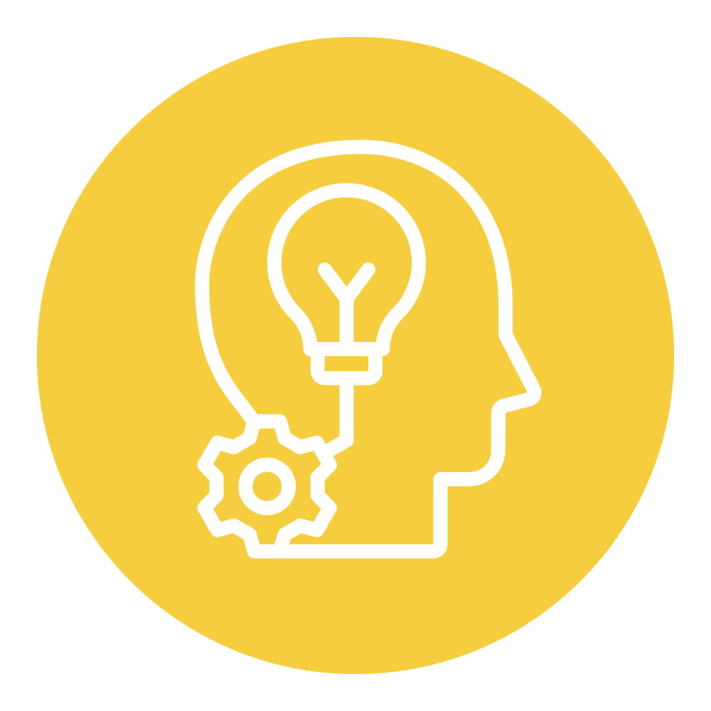 Head with Gear and Lightbulb - CSR Leader Icon