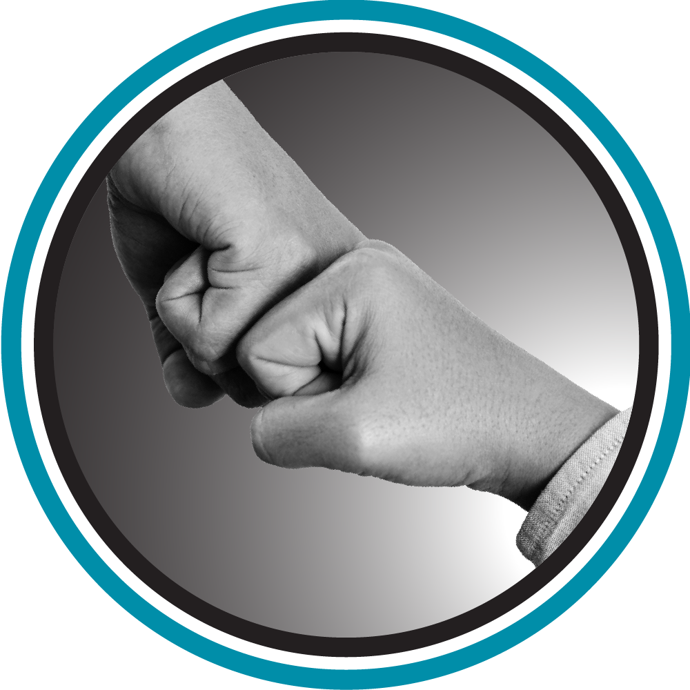 Hands reaching out to fist bump