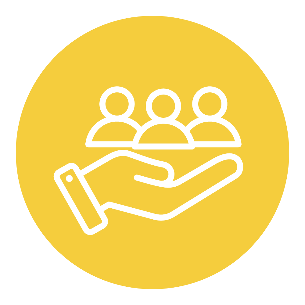 Hand Supporting Group of Workers - HR Leader Icon