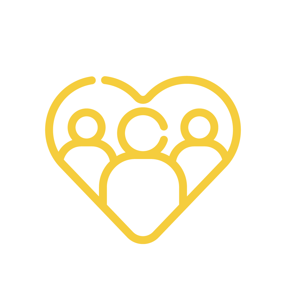Heart with people inside - Strong Community Partnerships Icon