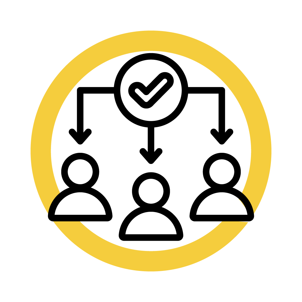 Three employees getting positive energy vibes - Employee Participation Icon