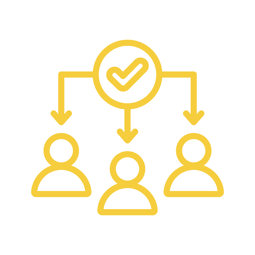Three employees getting positive energy vibes - Employee Participation Icon