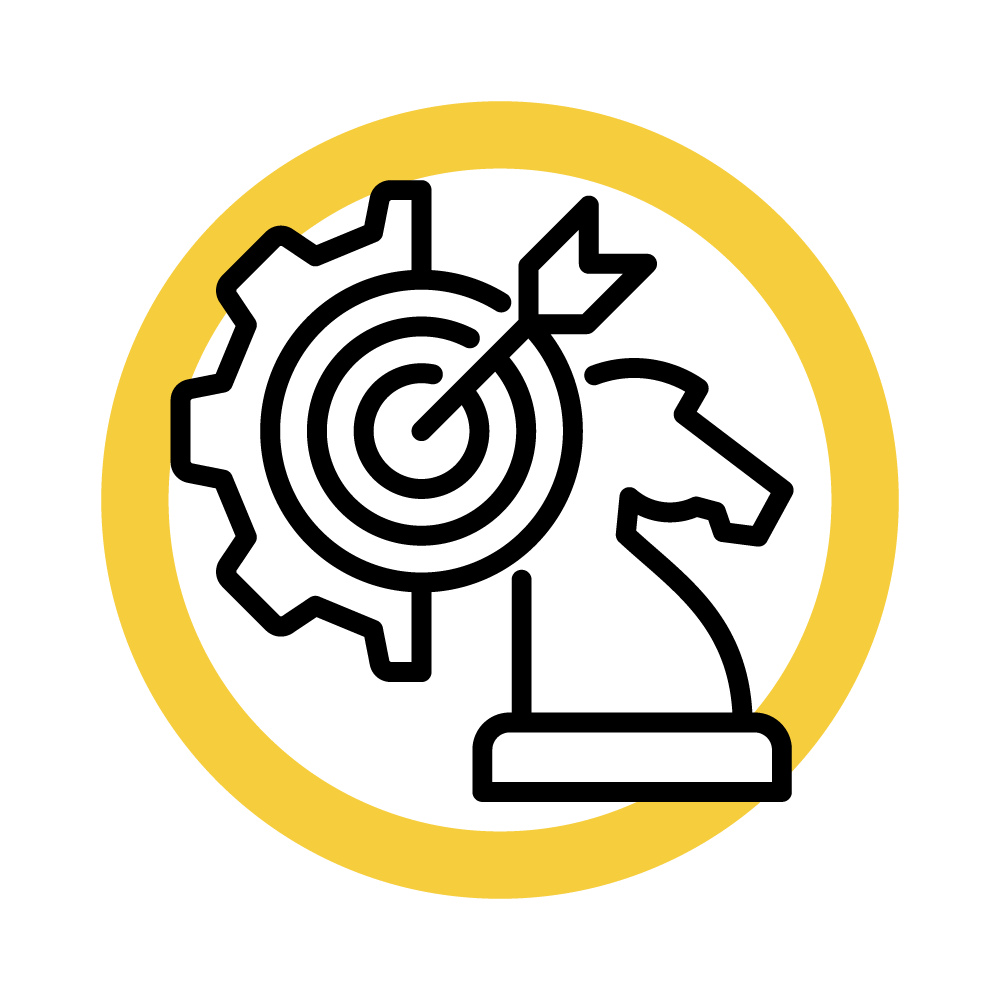 A horse chess piece with a arrow inside of a target - Organizational Goal Alignment Icon