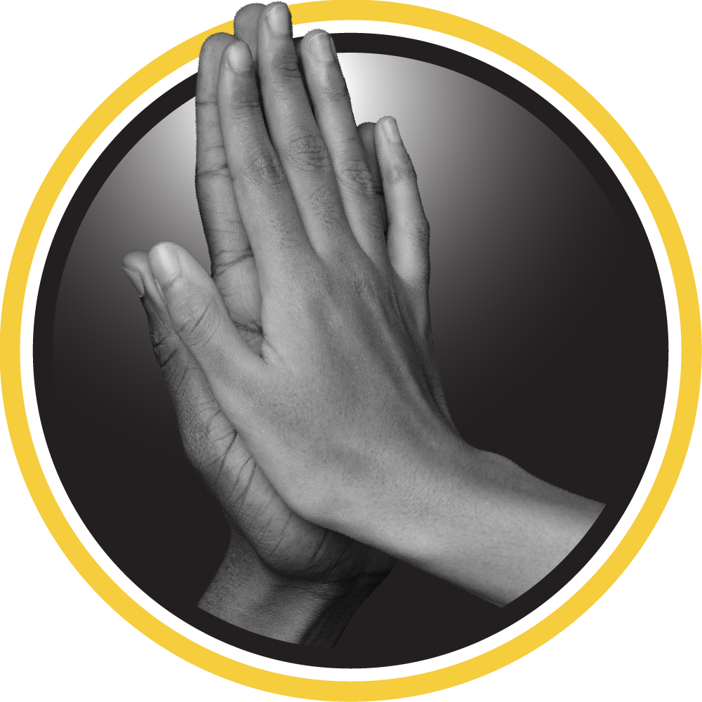 Close up of two hands doing a high-five