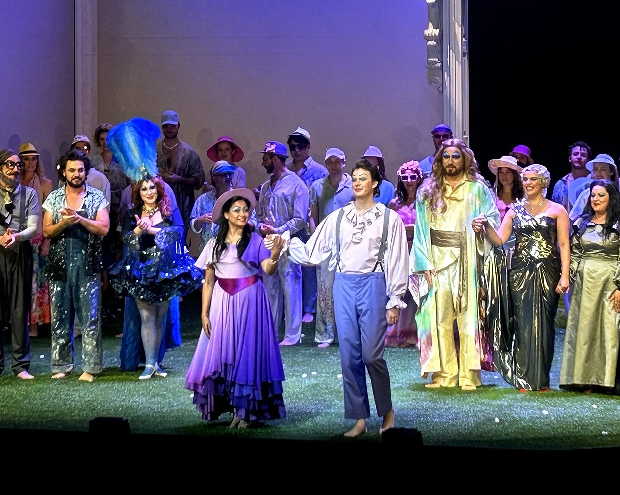 Joel Scott (Right) performs as Tamino in an Opera Australia production of the opera, The Magic Flute