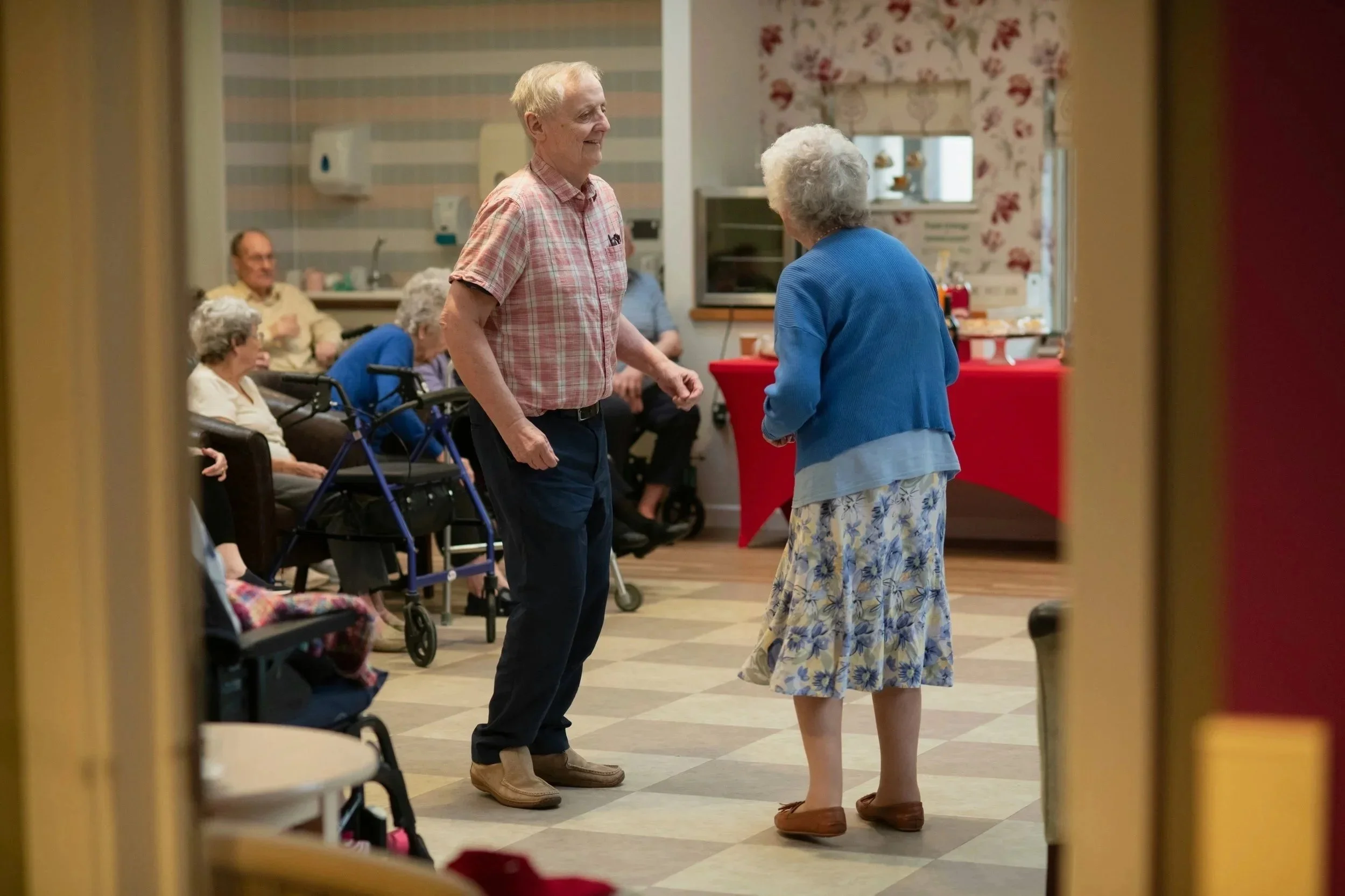 Active seniors dancing