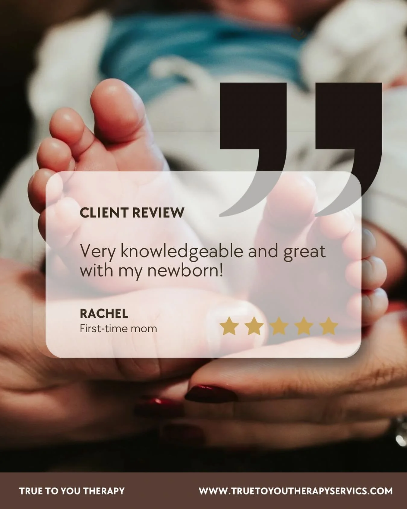 Client reviews like this make our day! 

⁉ Did you know we work with newborns and infants? We help support breast and bottle feeding, oral motor skills, torticollis, tummy time tolerance, transition to solids, drinking from cups, motor milestone prog