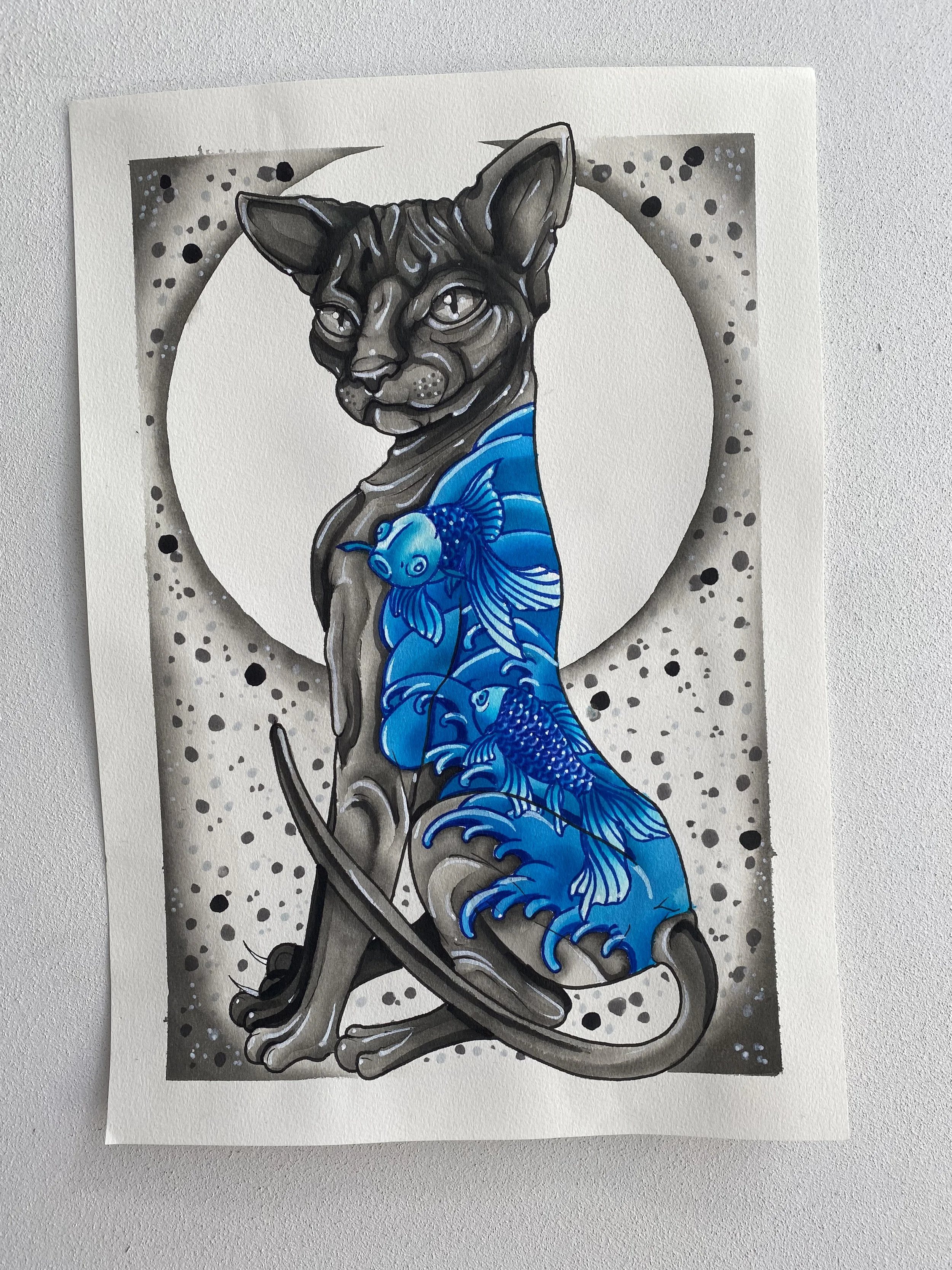 Brisbane Illustrator design work sumi cat.jpeg