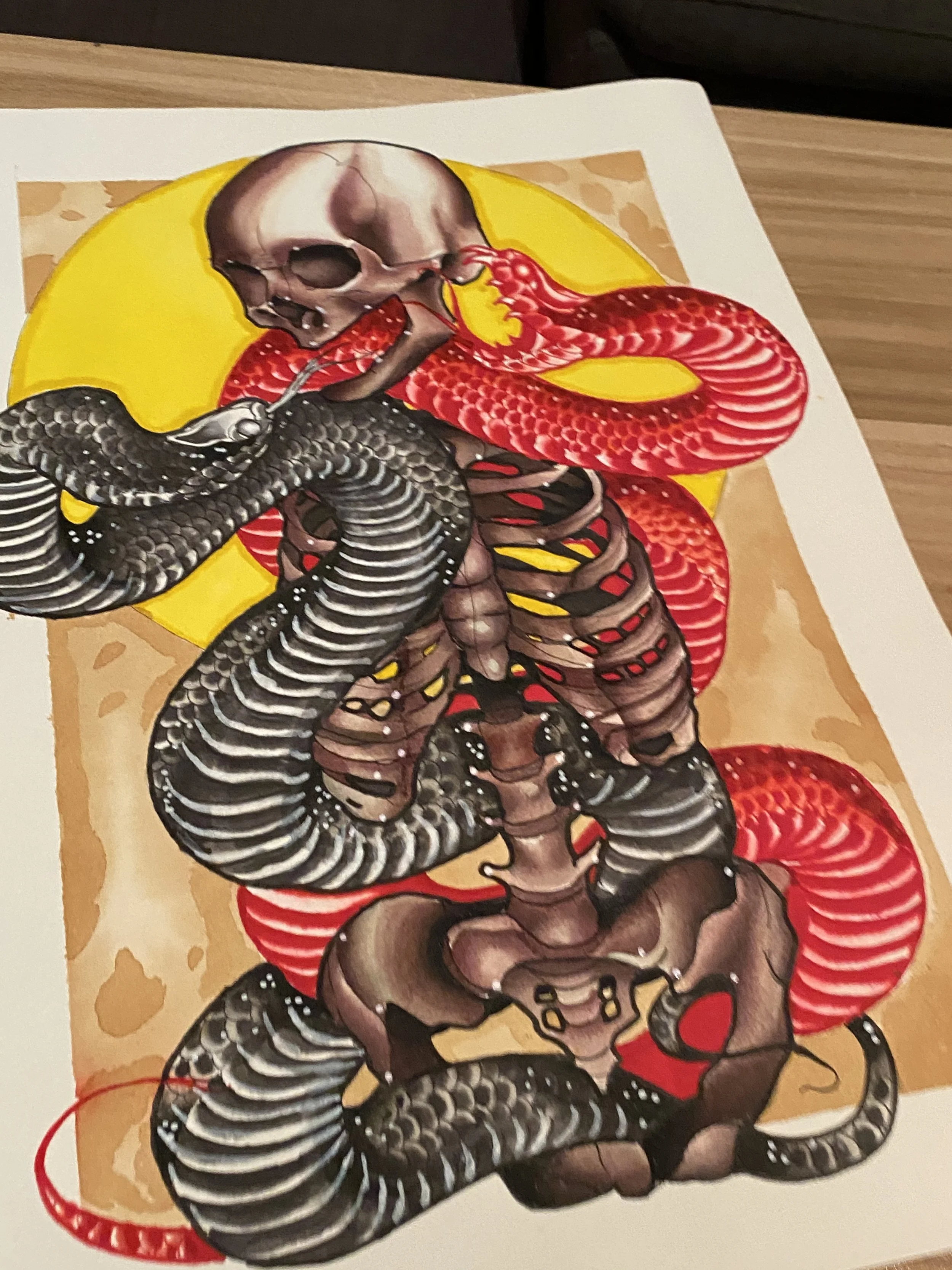 Brisbane Illustrator design work skull snake painting.jpeg