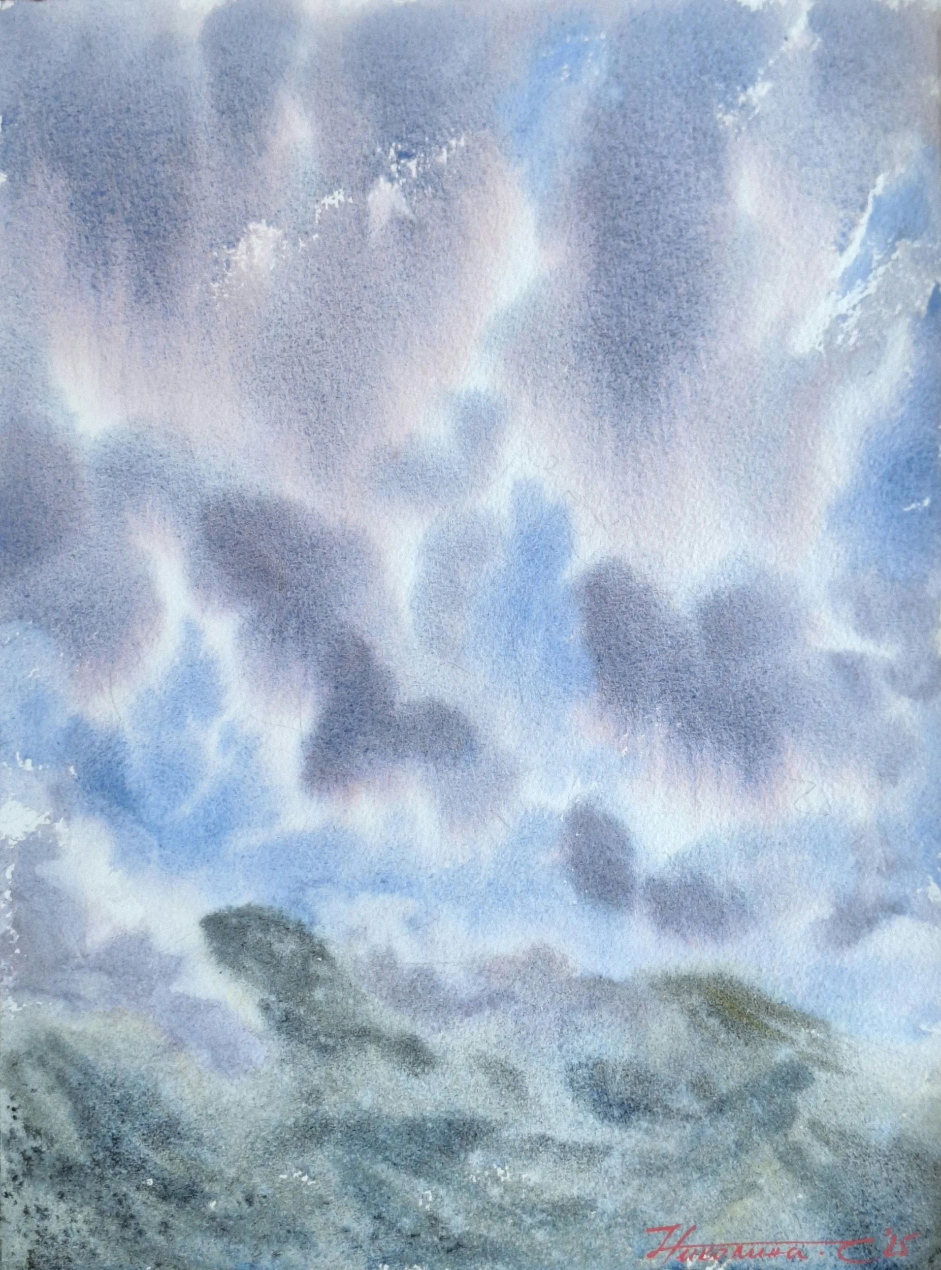 No25. "Дъжд над Витоша", 28х38см, 60 евро