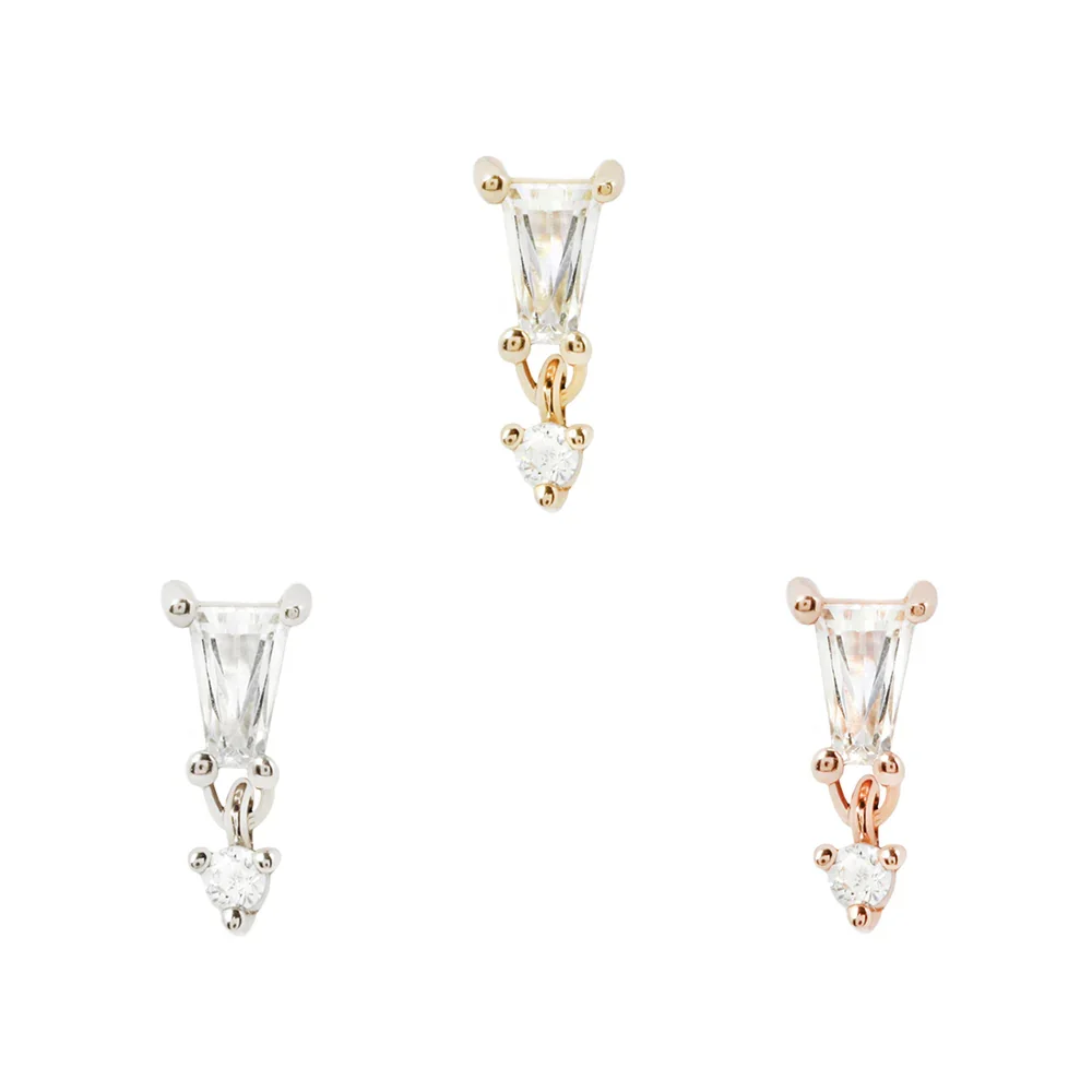 Buddha - Yves Dangle - 14k Gold - Threadless Flat-back