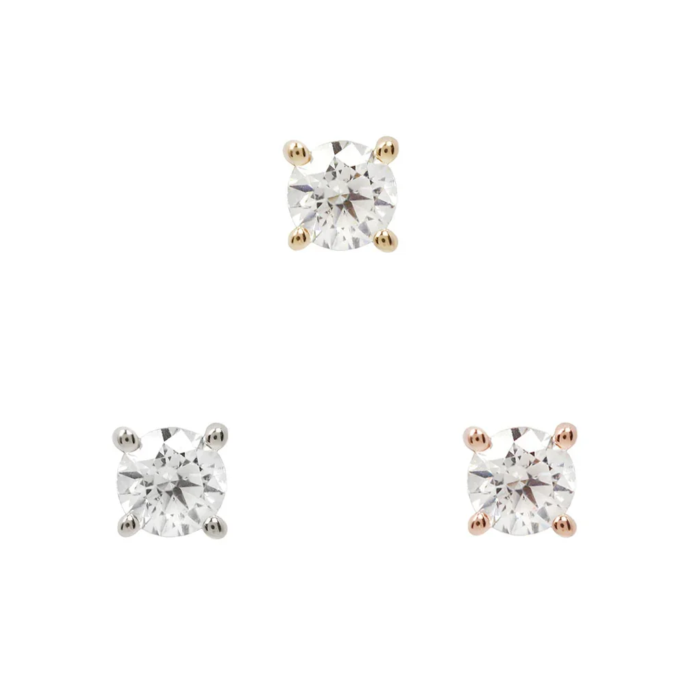 Buddha - Swarovski Cz Prong Threadless - 14k Gold - Flat-back