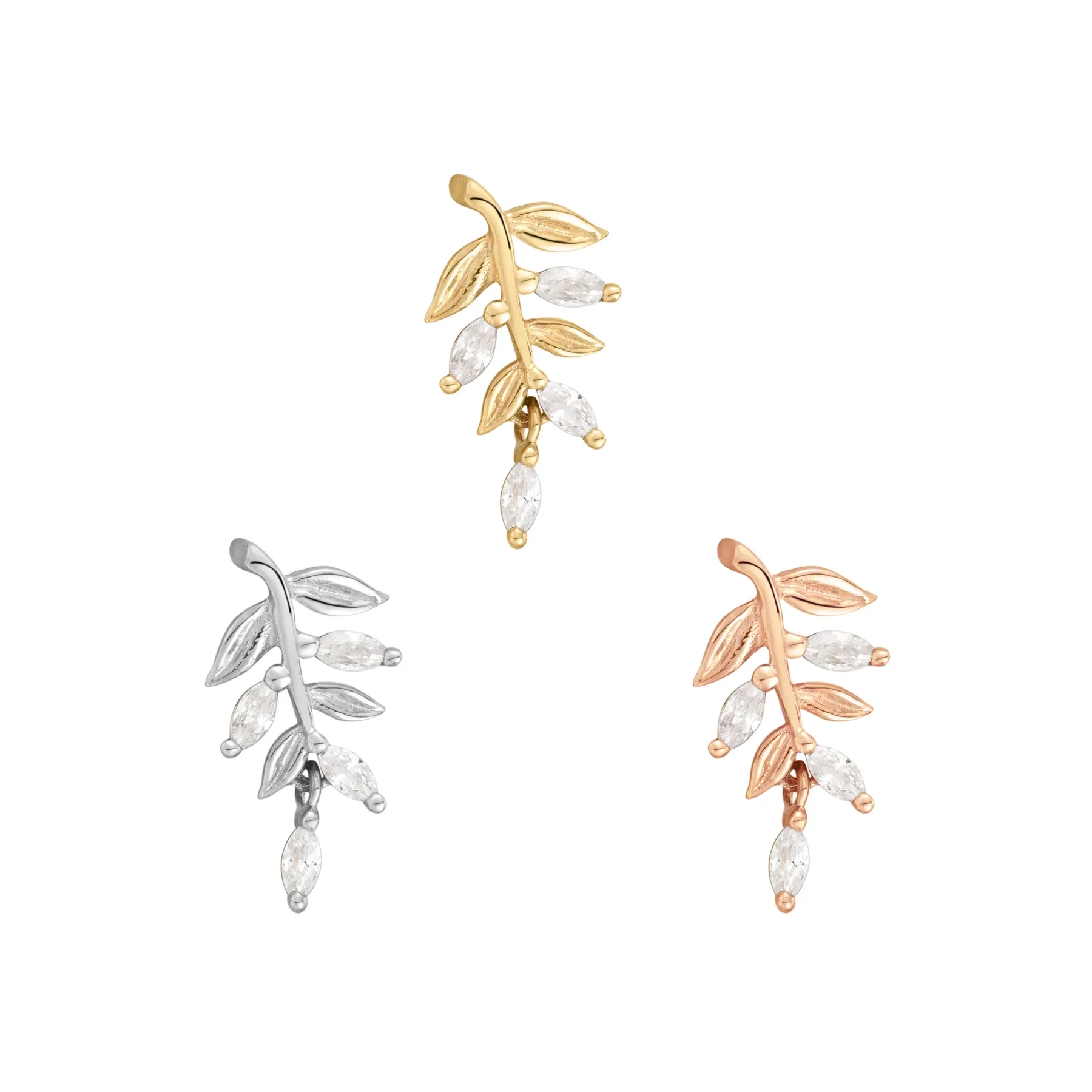 Buddha - Growth Cz - 14k gold - Threadless Flat-back