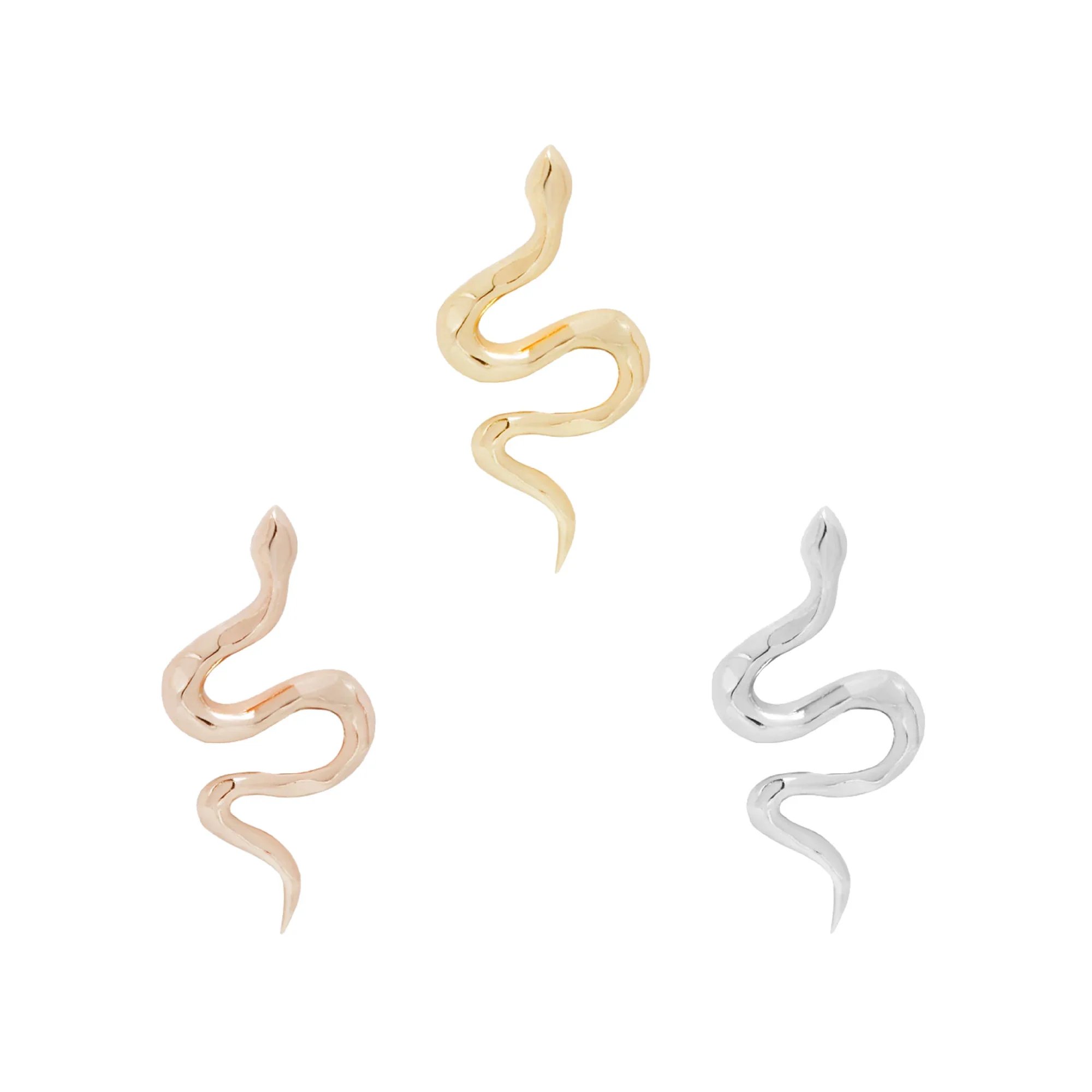 Buddha - Serpent - 14k Gold - Threadless Flat-back