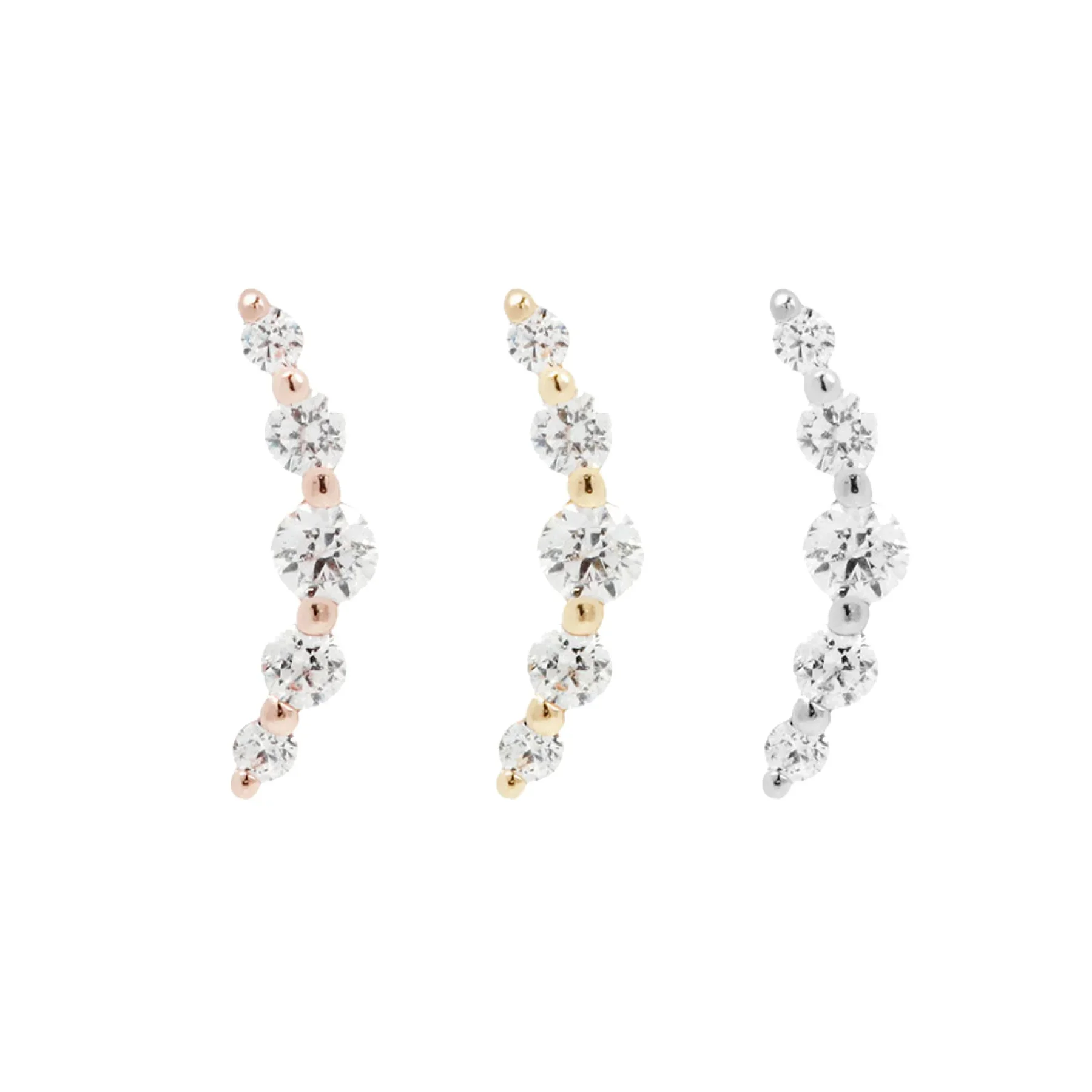 Buddha - Eternal Cz - 14k Gold - Threadless Flat-back