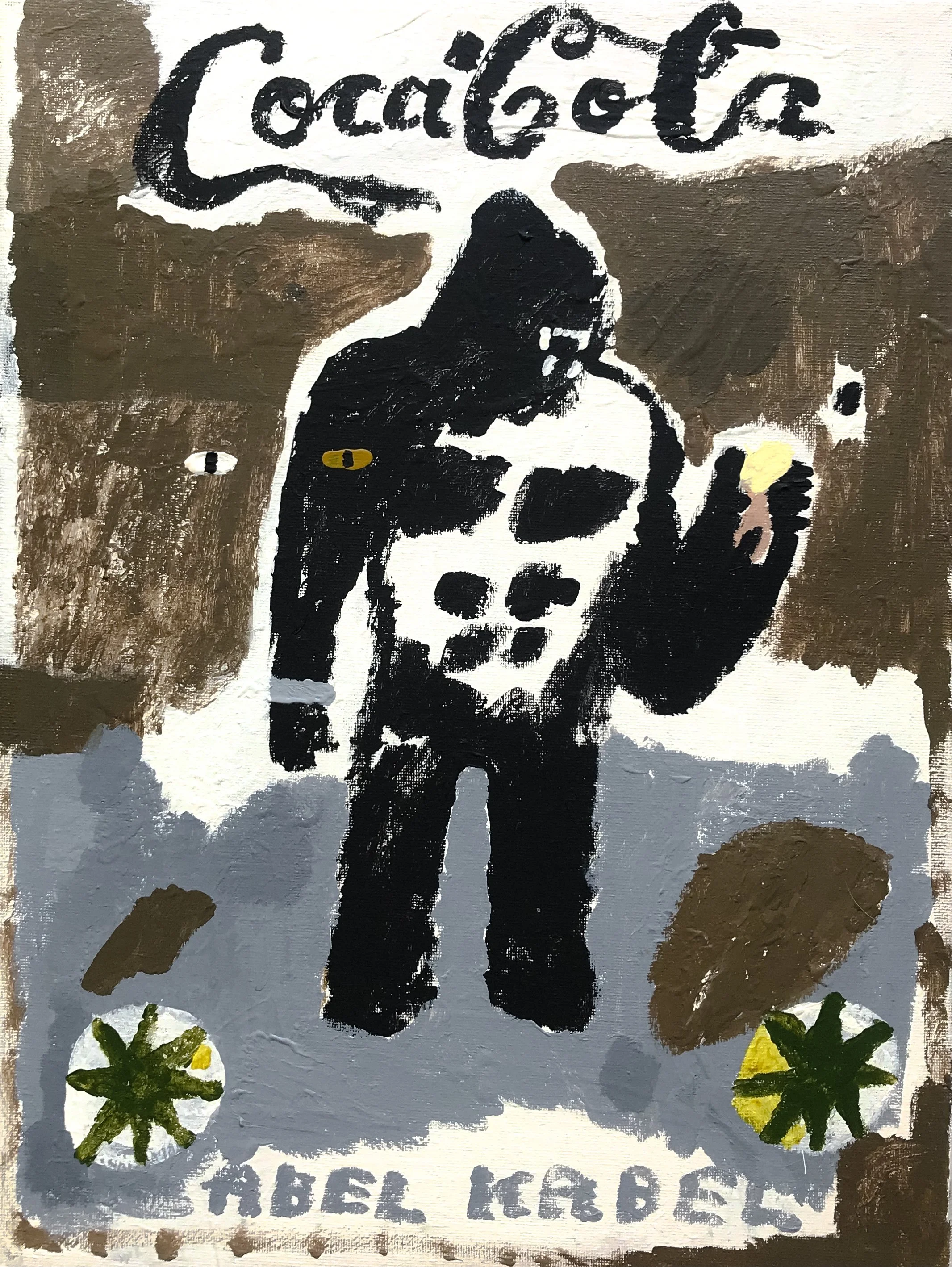 Nostalgic painting of King Kong by Abel Kabel. The painting is showing the text Coca Cola