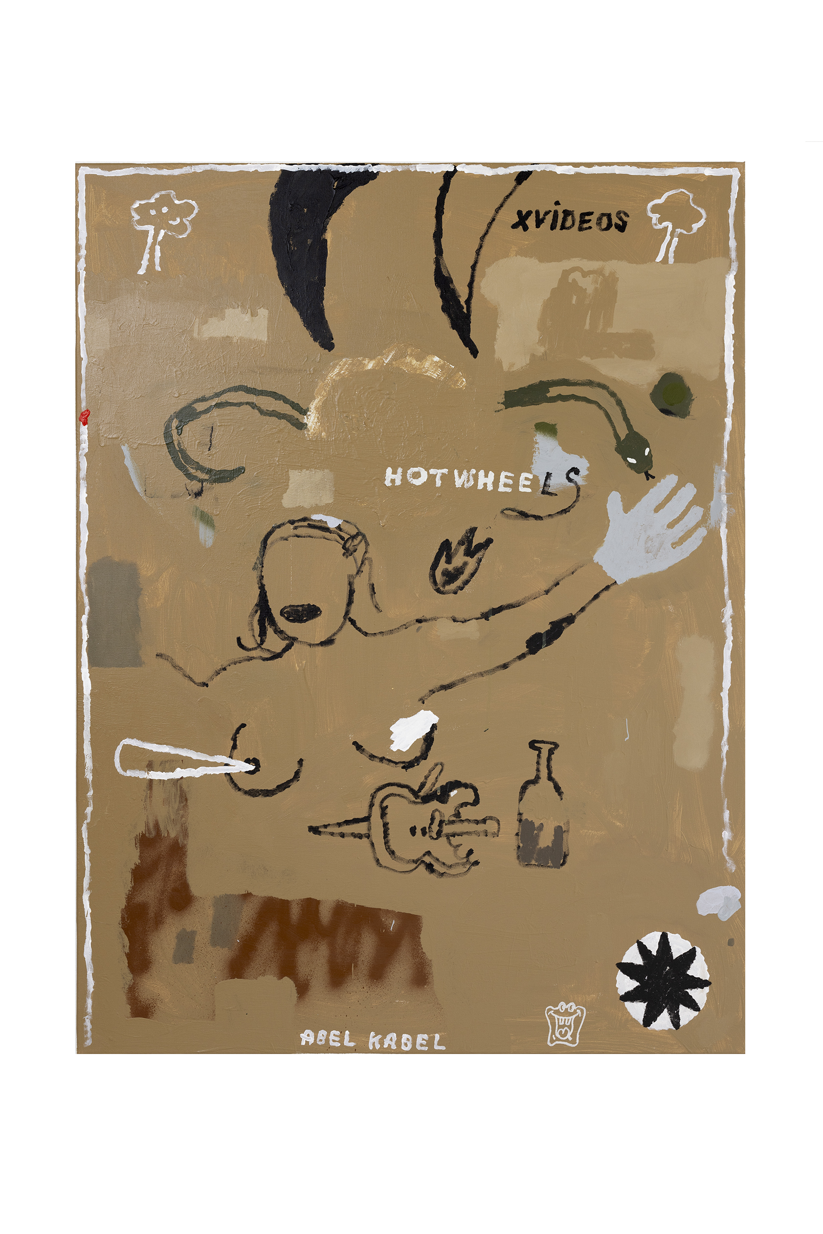 Painting by Abel Kabel of woman figure with different symbols