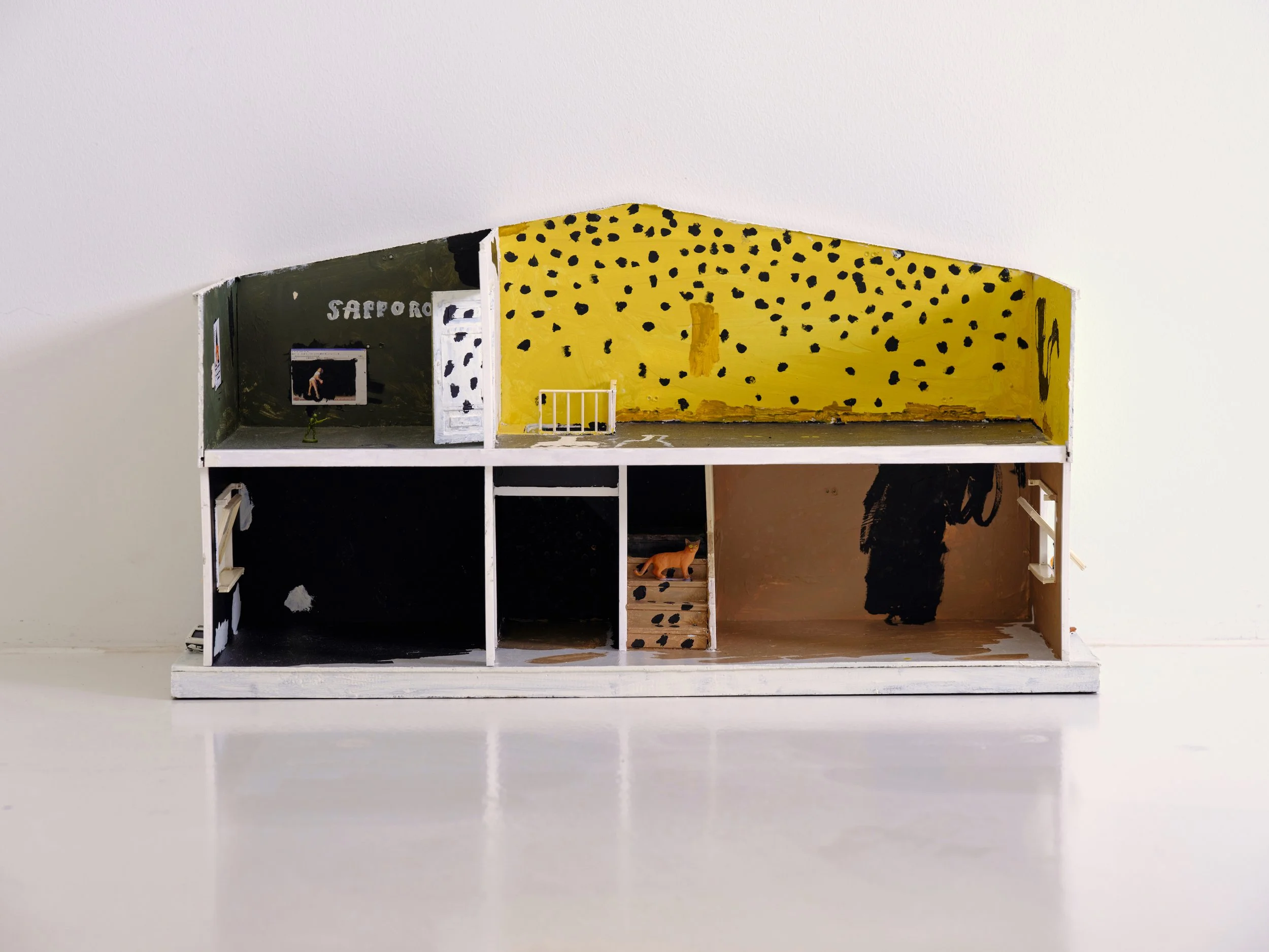 Sculpture depicting a home by Abel Kabel. Dollhouse artwork