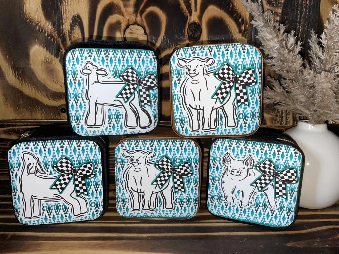 Teal Aztec Jewelry Box