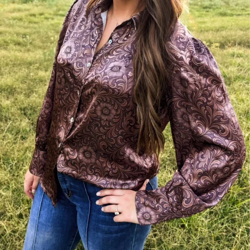 Bronzed Bloom Button up