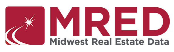 Logo for Midwest Real Estate Data (MRED) featuring a stylized shooting star and bold red and black text.