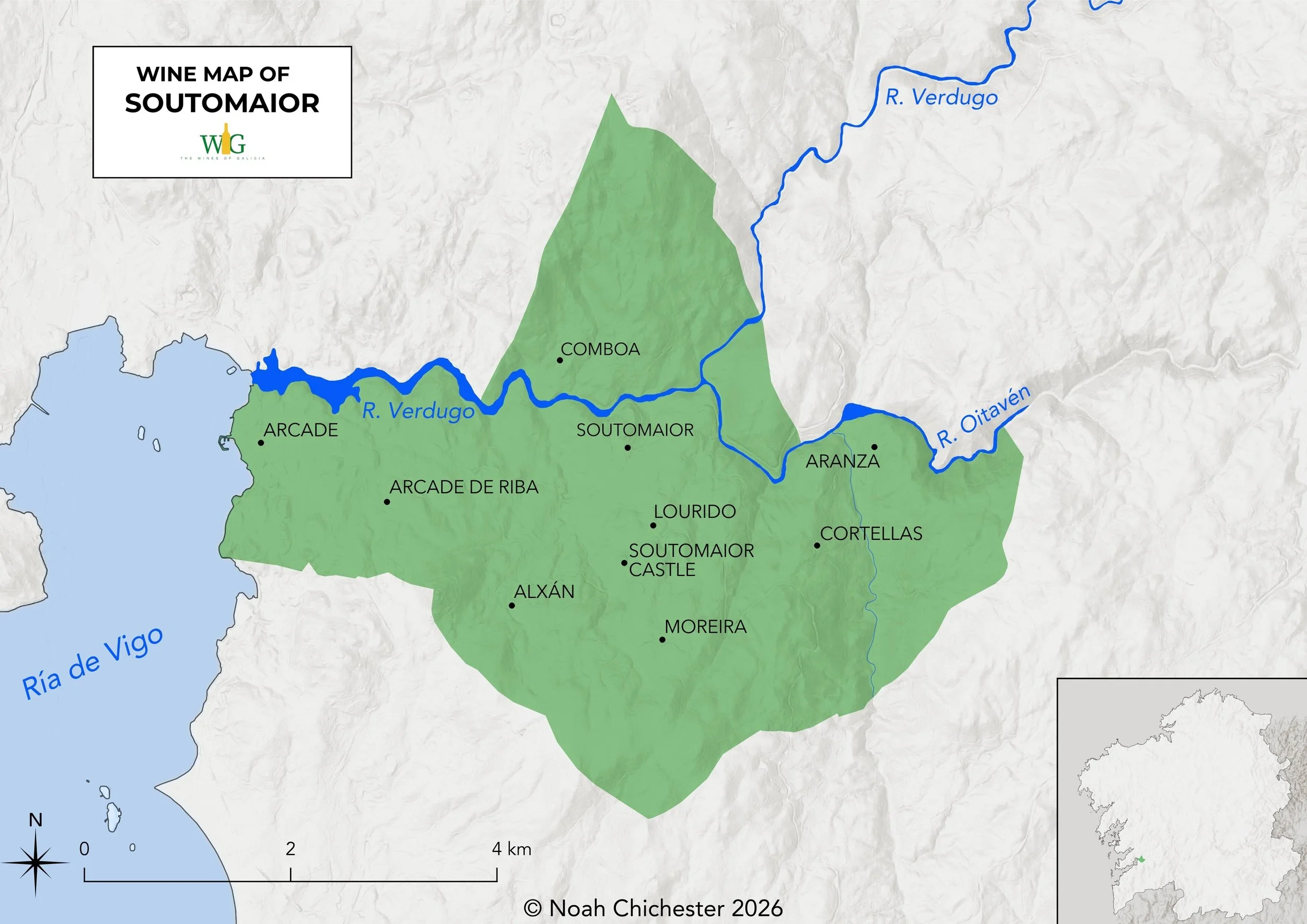 wine map of soutomaior subzone of do rias baixas